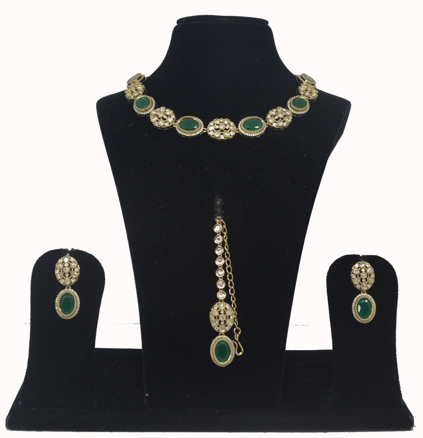 Green Victorian Kundan Necklace Set
