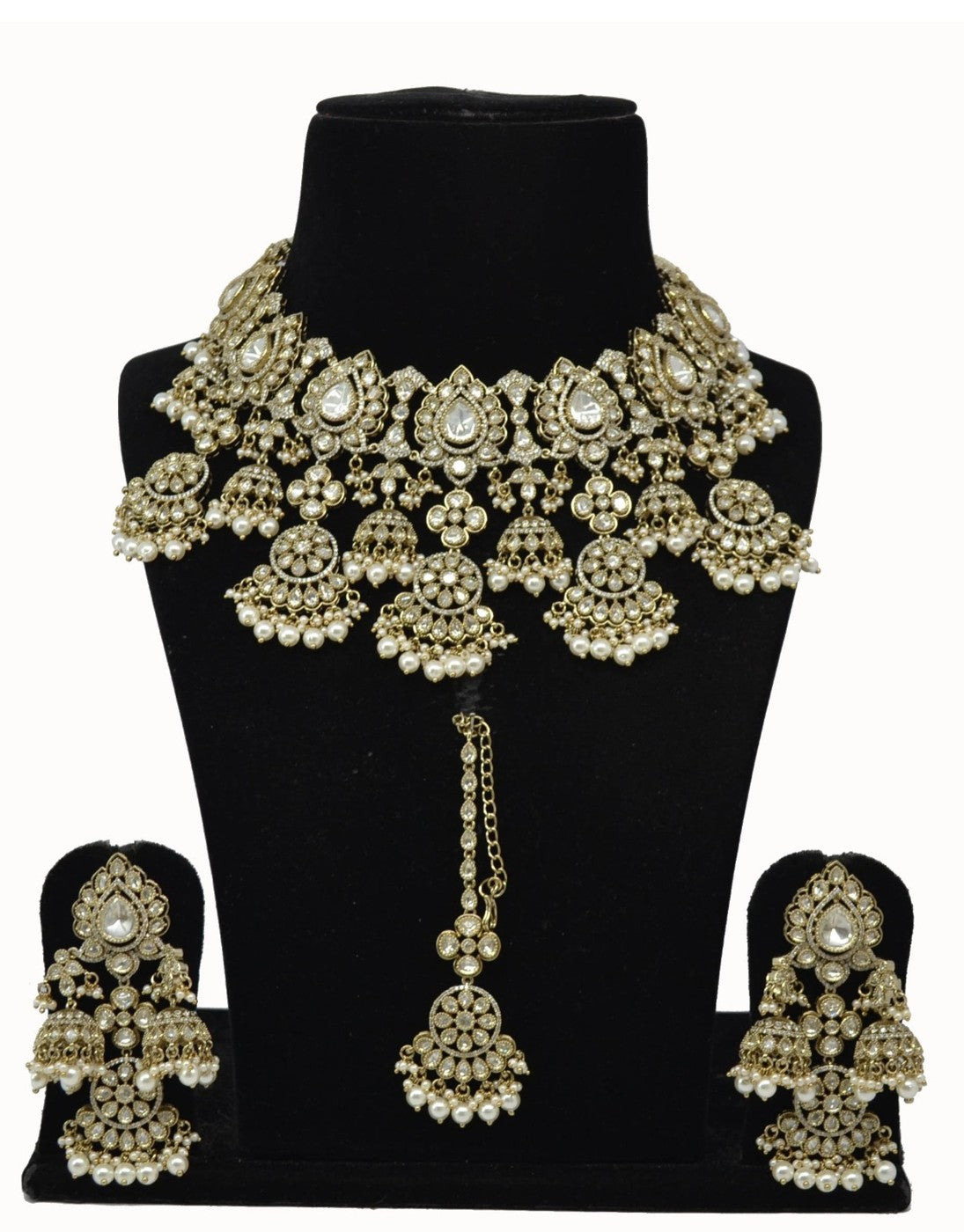Antique Polki Pearl Bridal Choker Set