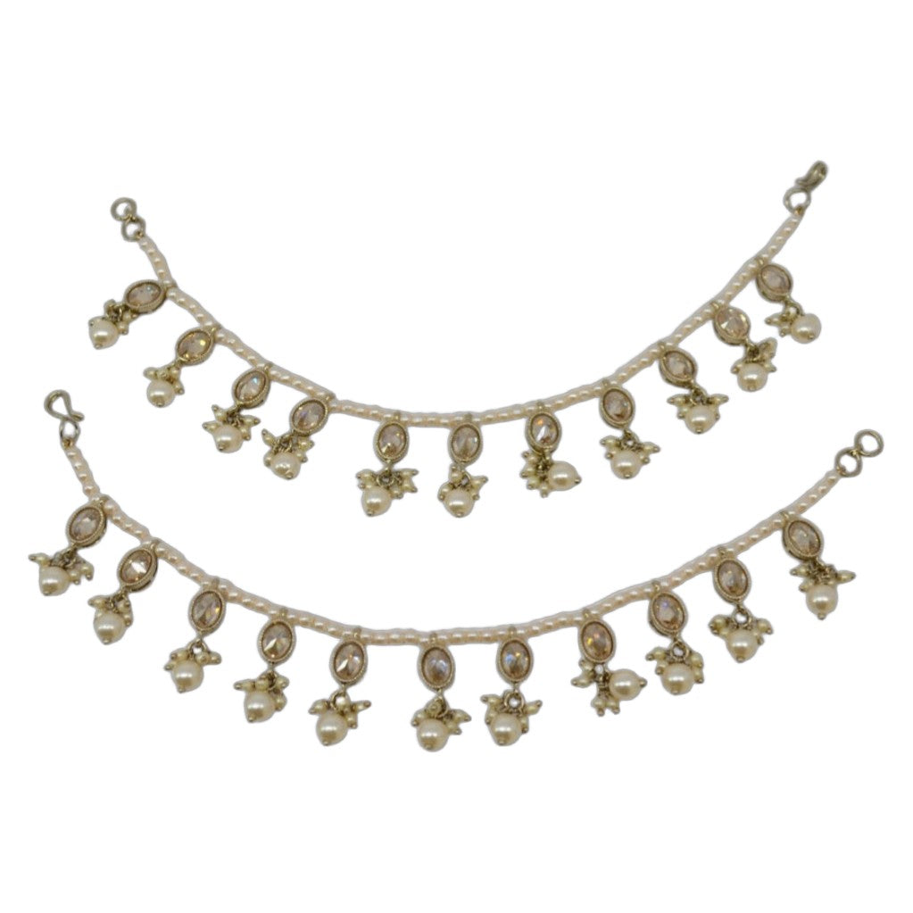 Kundan Pearl Ear Chain (Kaanchain)