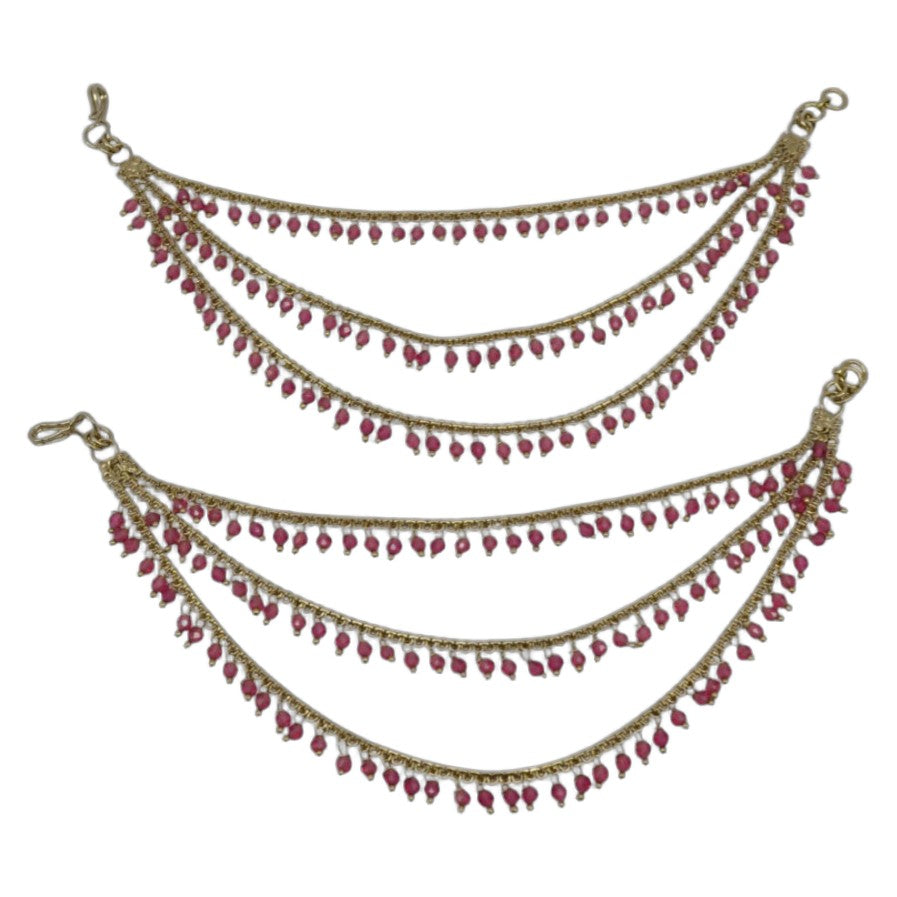 Rani Pink Bead Ear Chain (Kaanchain)