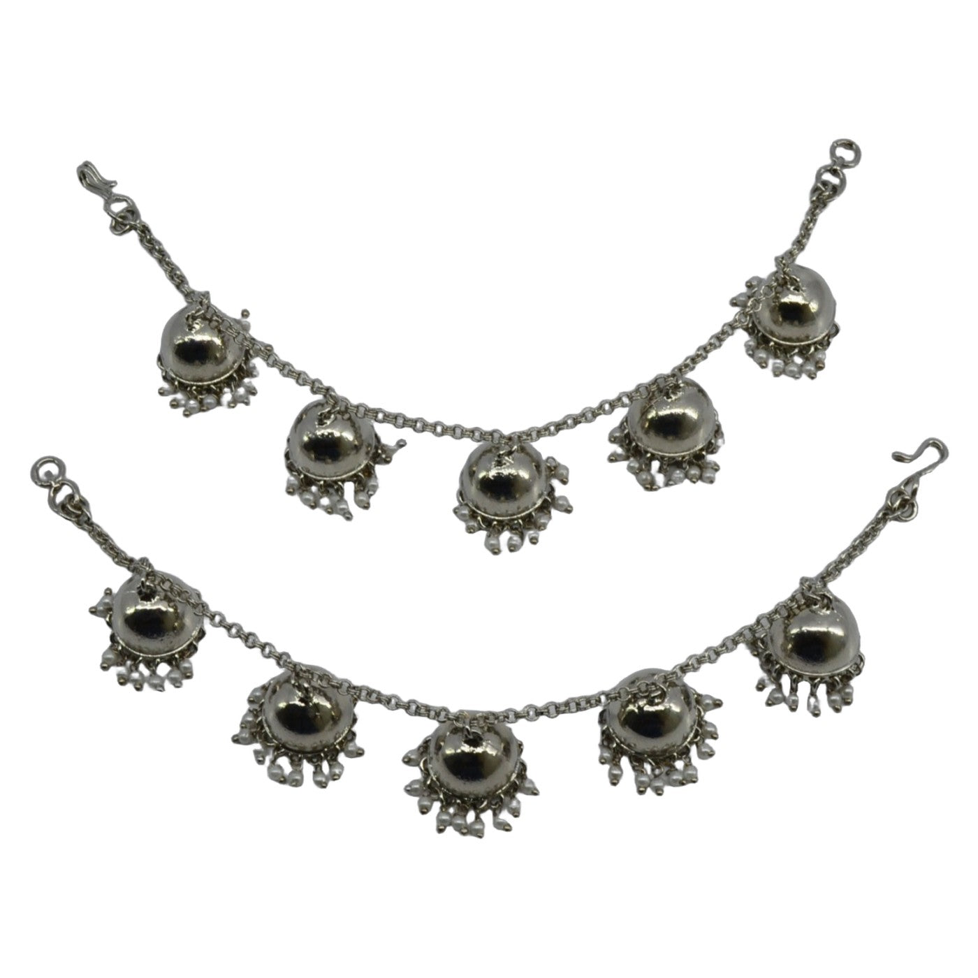 Silver Dome Pearl Ear Chain (Kaanchain)