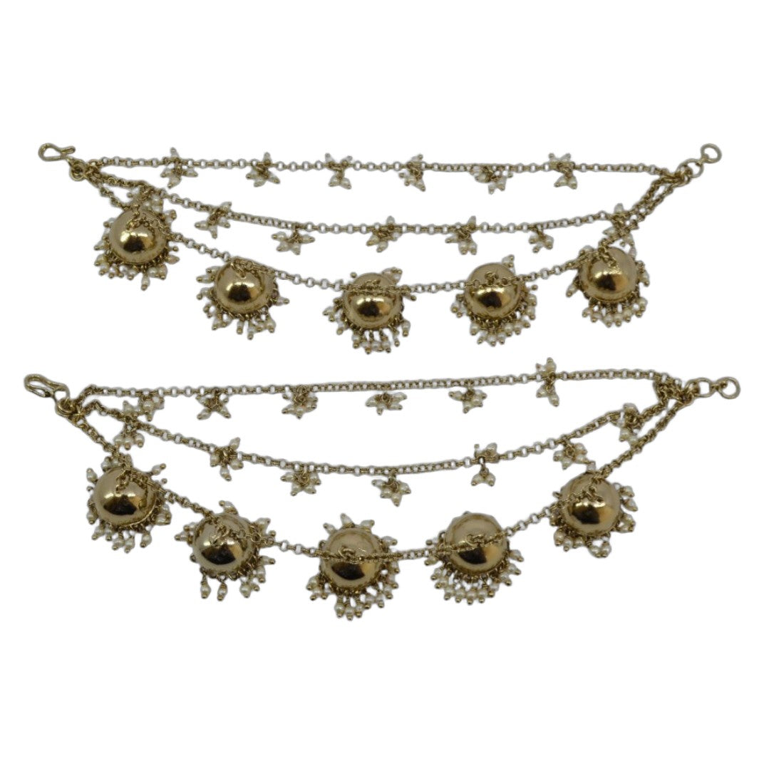 Gold Dome & Star Pearl Ear Chain (Kaanchain)
