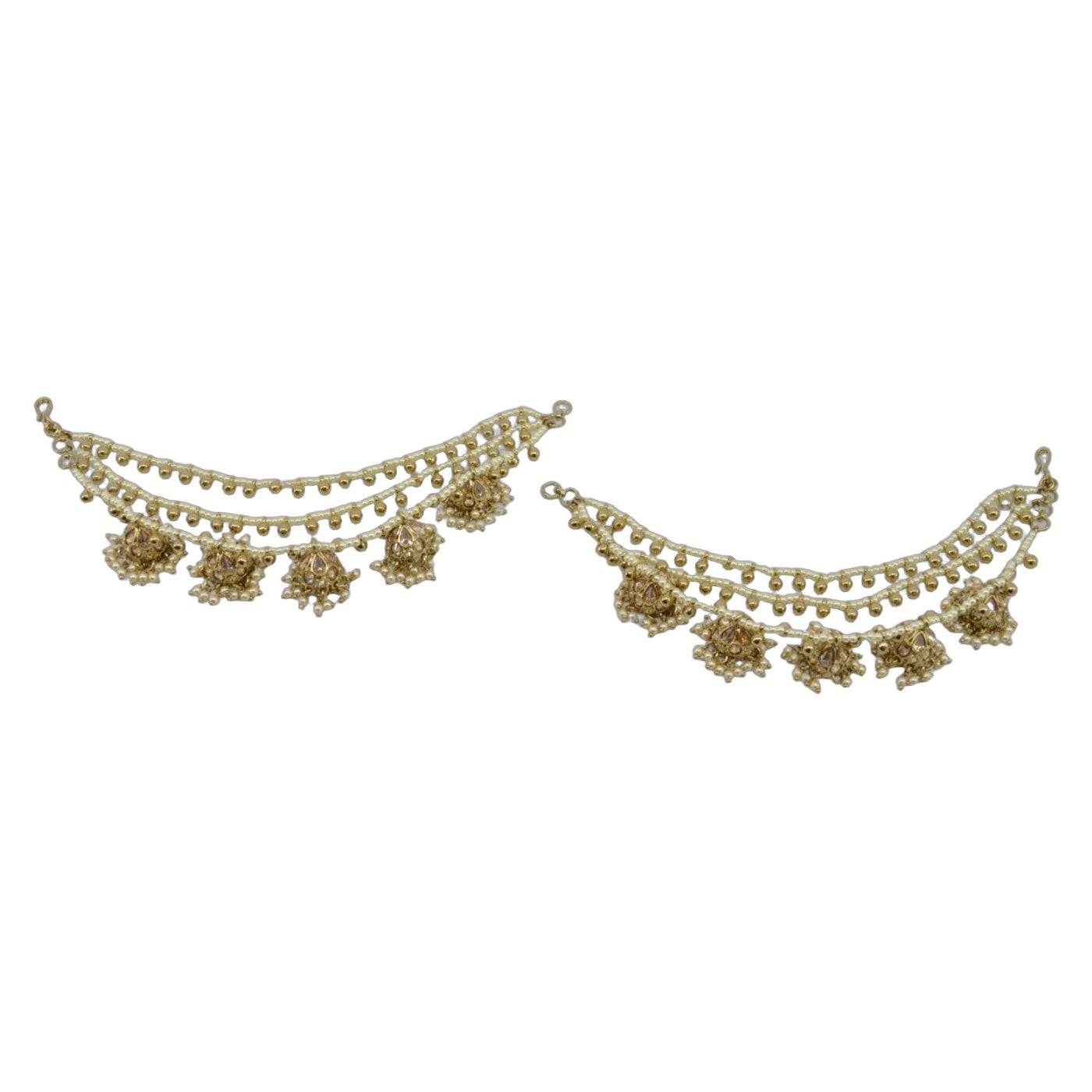 Pearl Cluster Gold Ear Chain (Kaanchain)