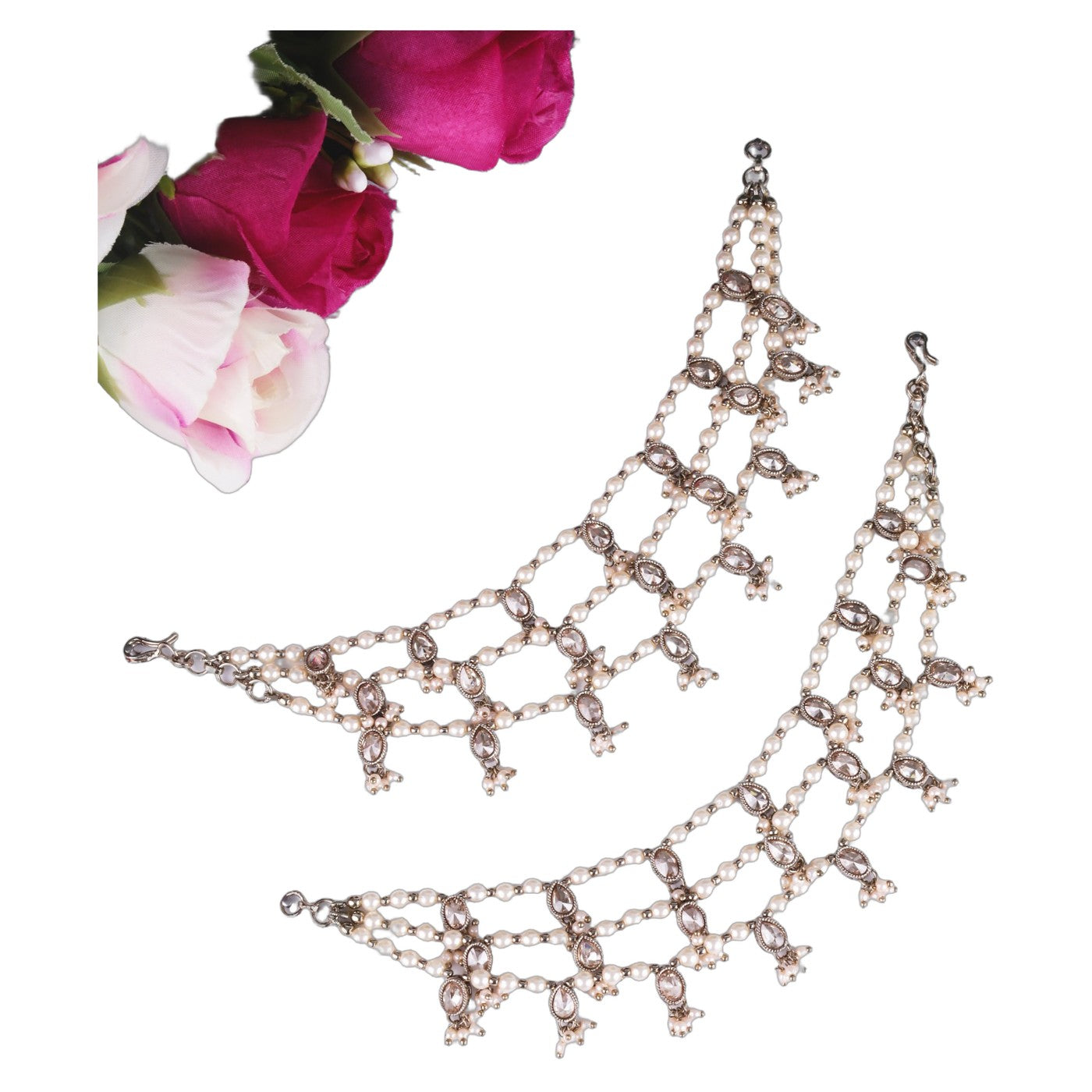 Ivory Pearl Cluster Ear Chain (Kaanchain)