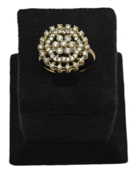 CZ Cluster Round Cocktail Ring