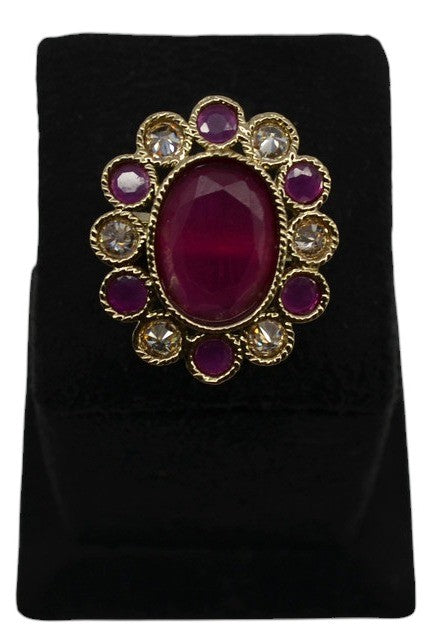 Ruby Oval Stone Cocktail Ring