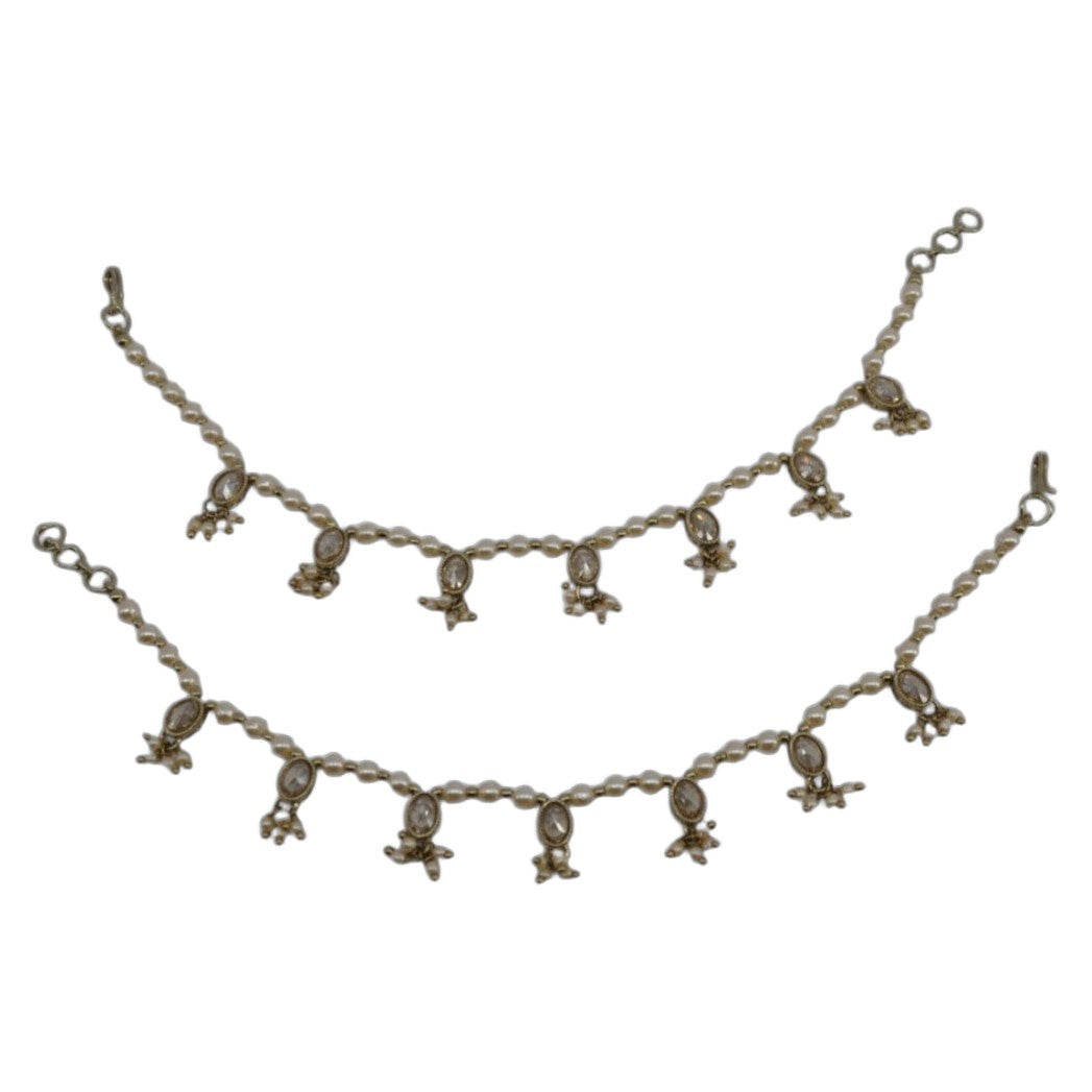 Pearl Kundan Ear Chain (Kaanchain)