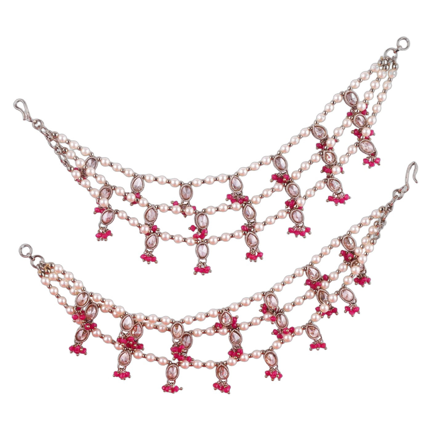 Kundan Rani Bead Pearl Ear Chain (Kaanchain)