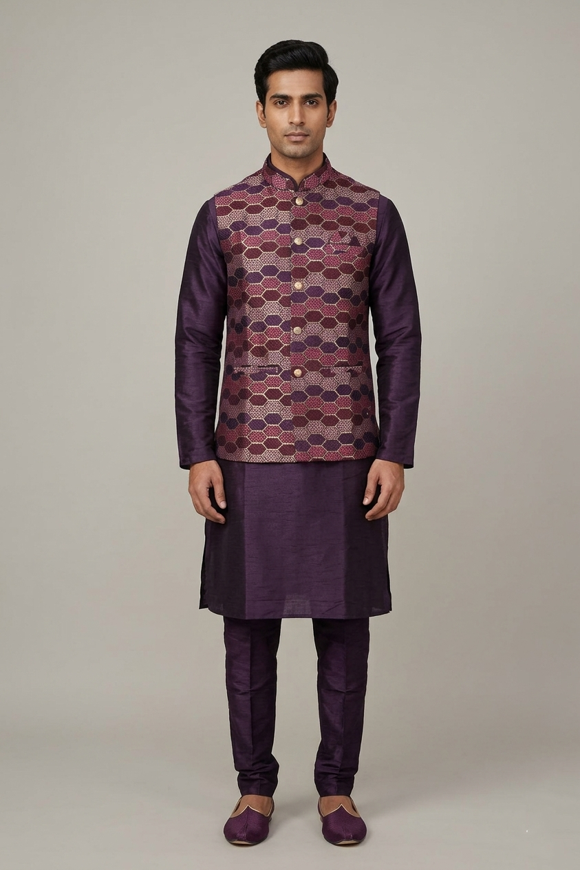Purple Nehru Jacket / Waistcoat