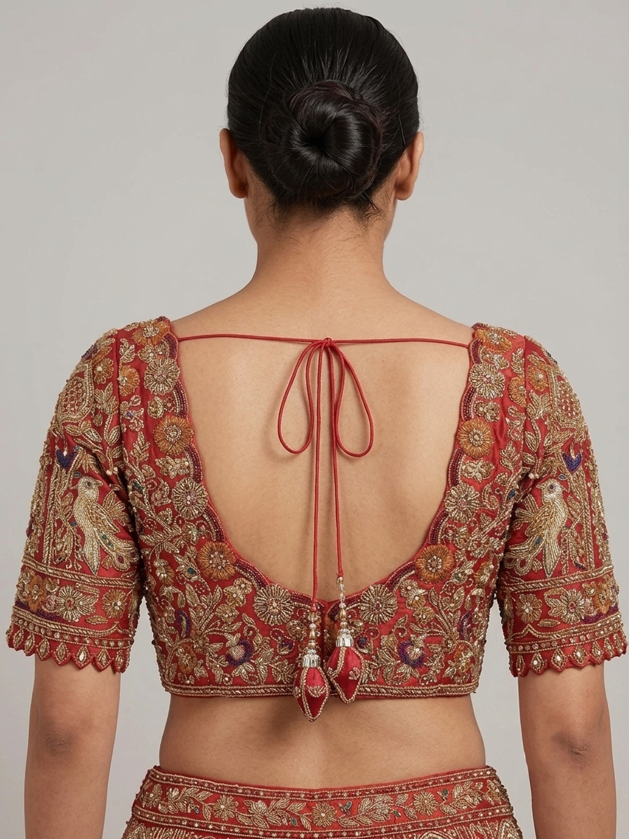 Red Zardozi Bridal Lehenga Choli – Style 9