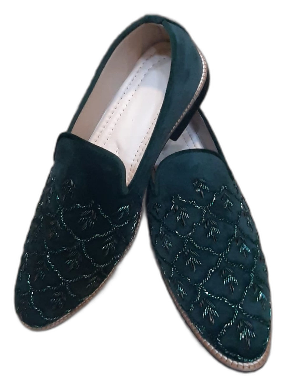 Bottle Green Beaded Loafer