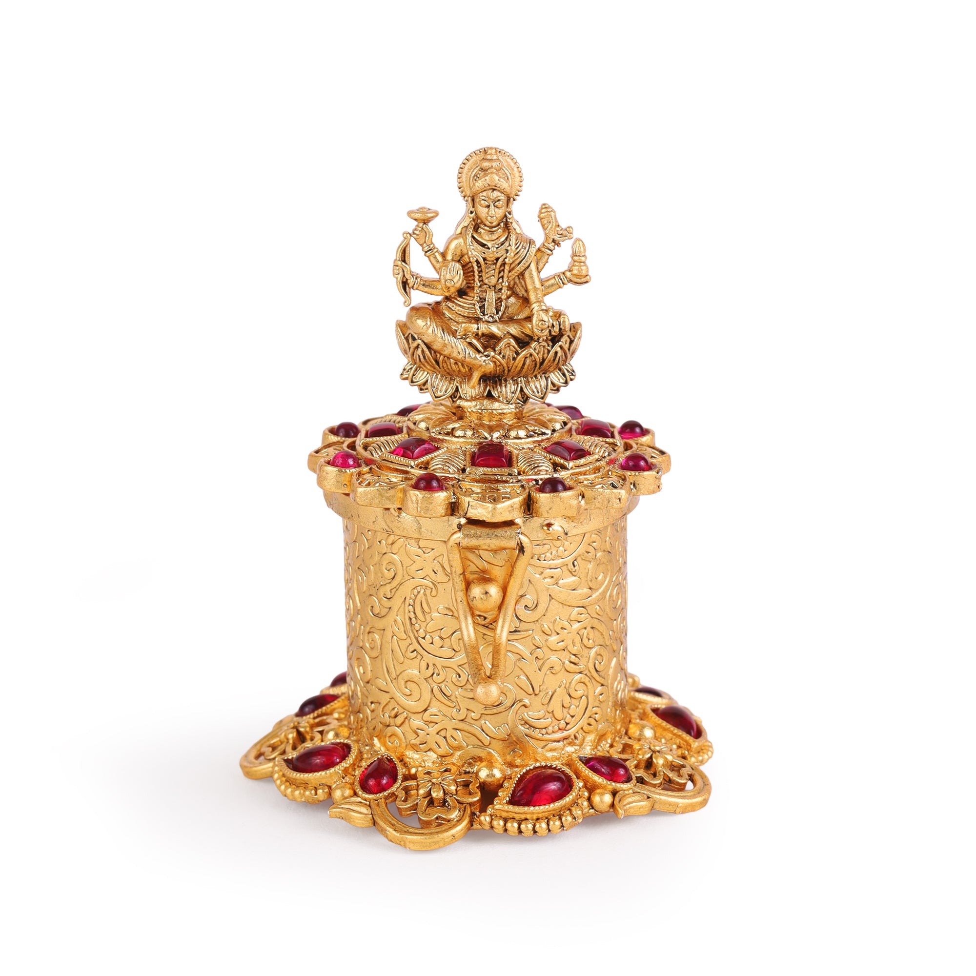 Laxmi Design Beads Gold Plated Sindoor Dani - Gold Sindoor Dani by Yashwanti London