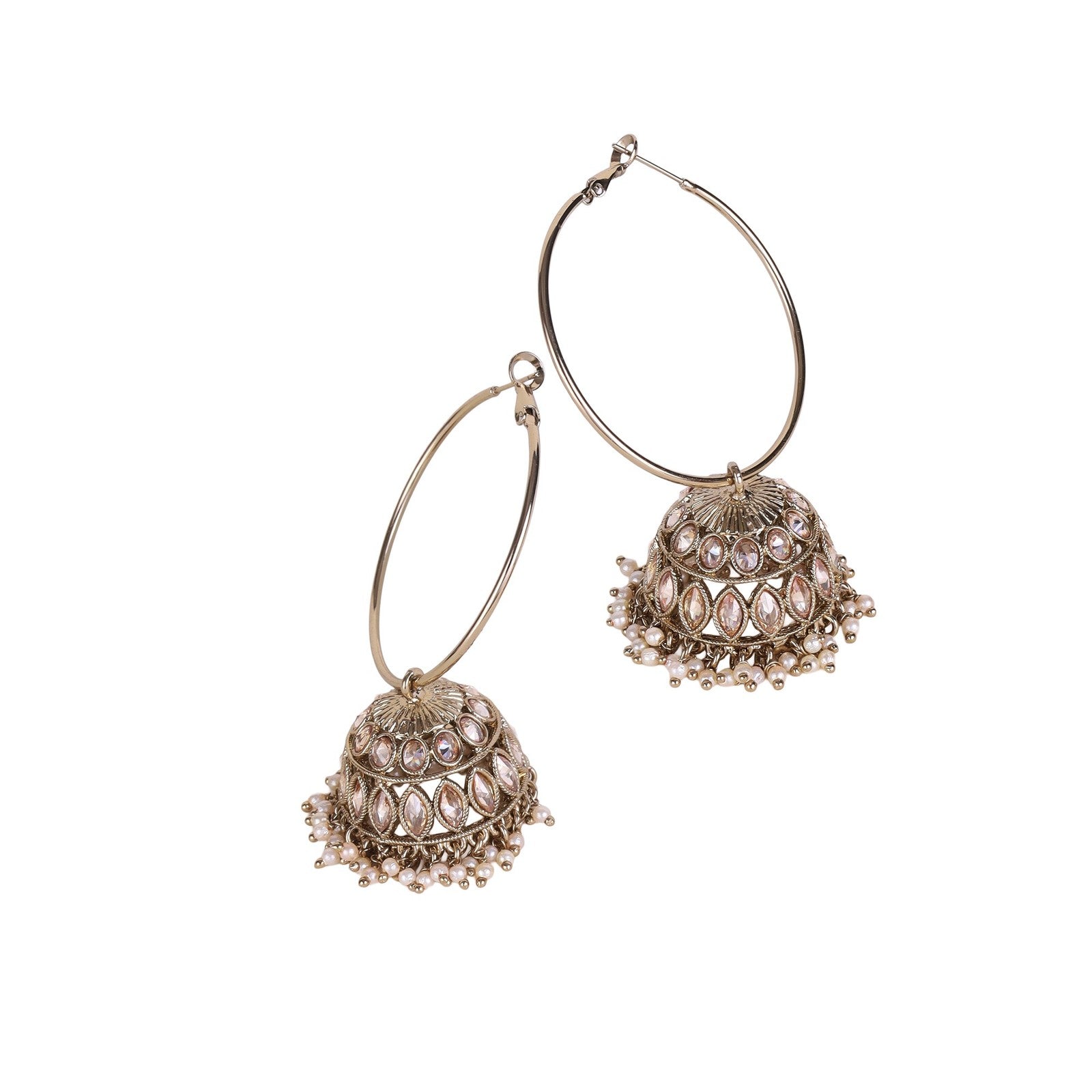 Brown Pearl Noor Jhumki Earrings