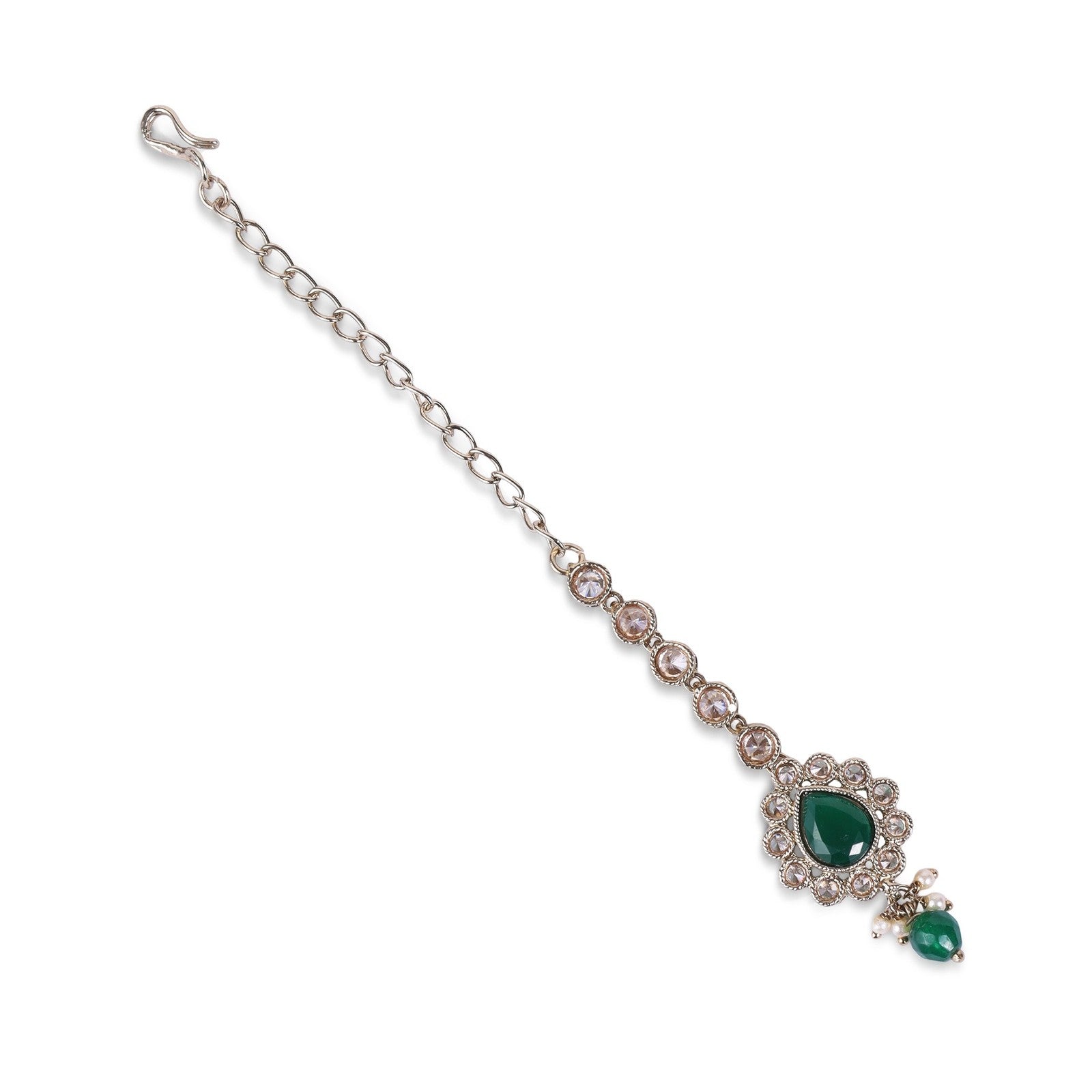Green Kundan Royale Maang Tikka