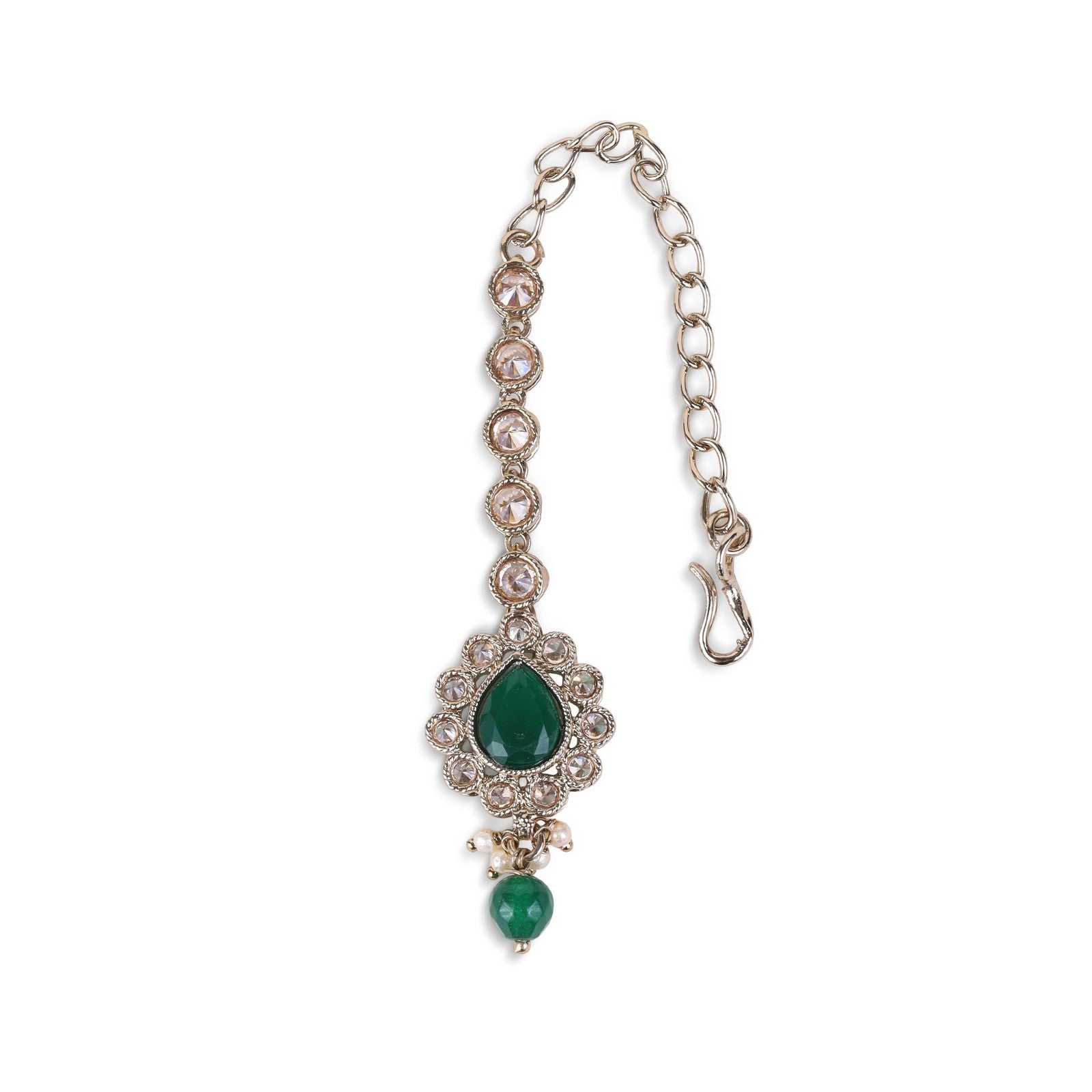 Green Kundan Royale Maang Tikka