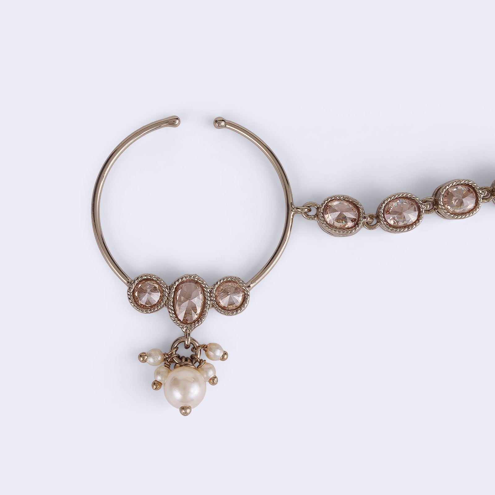 Brown Kundan Royale Nose Ring