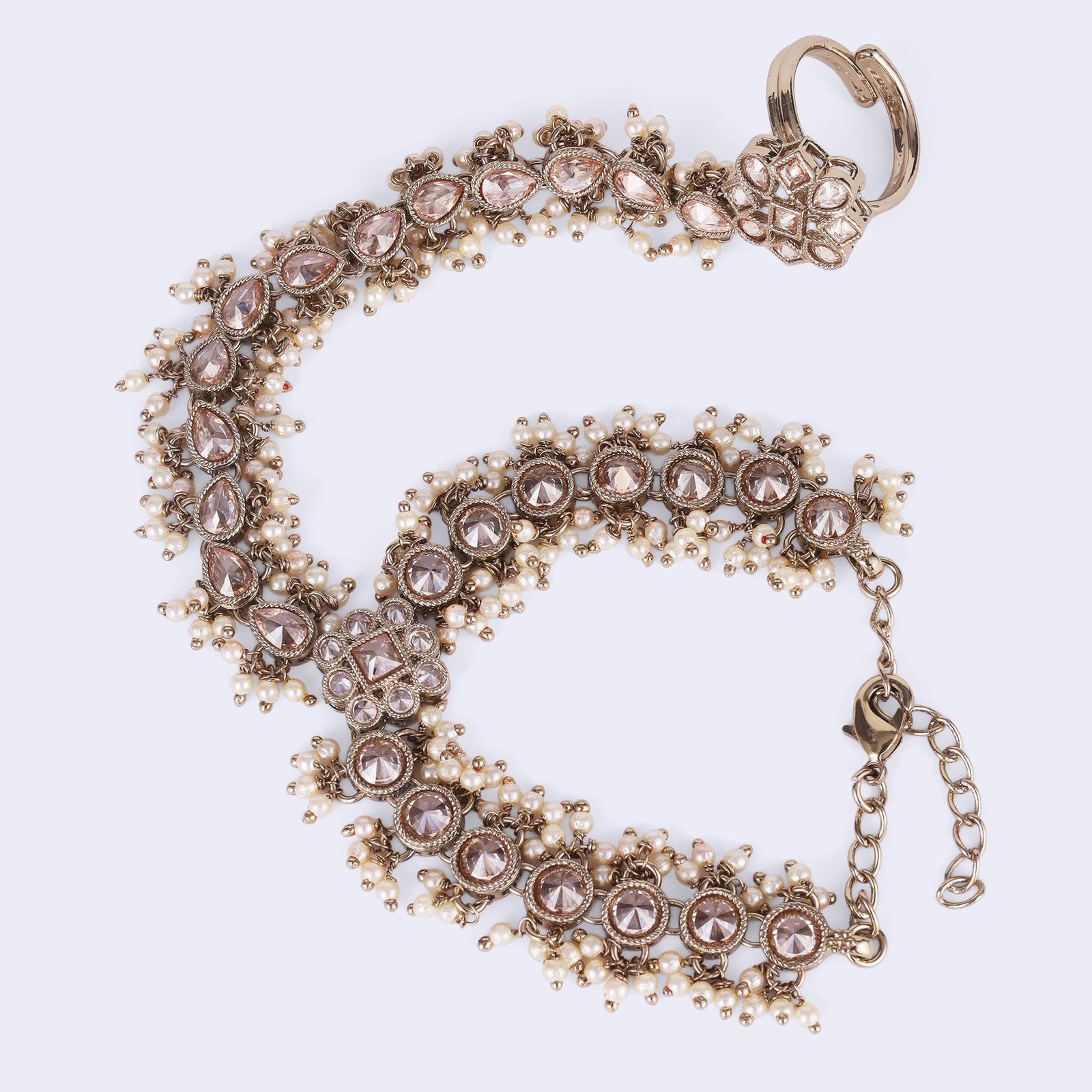 Brown Kundan Nazakat Hathphool