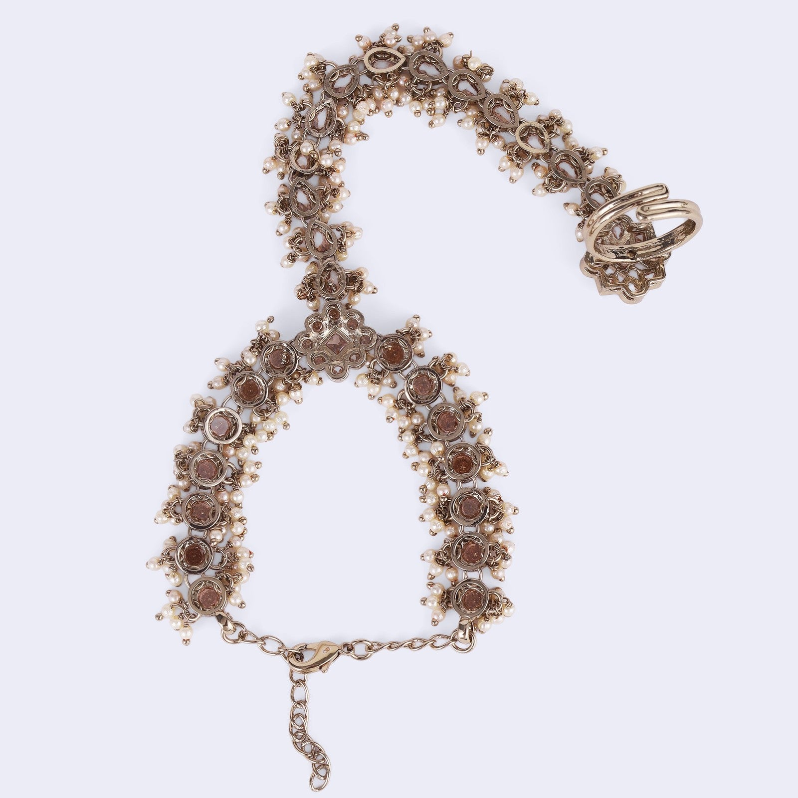 Brown Kundan Nazakat Hathphool