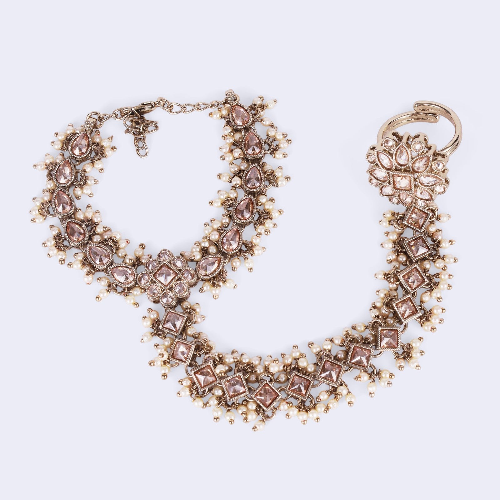 Brown Kundan Zeenat Hathphool