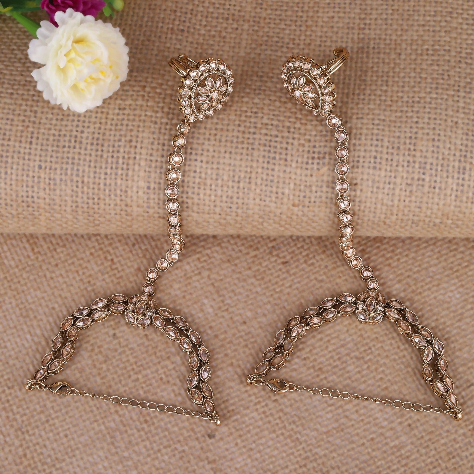 Brown Kundan Virasat Hathphool