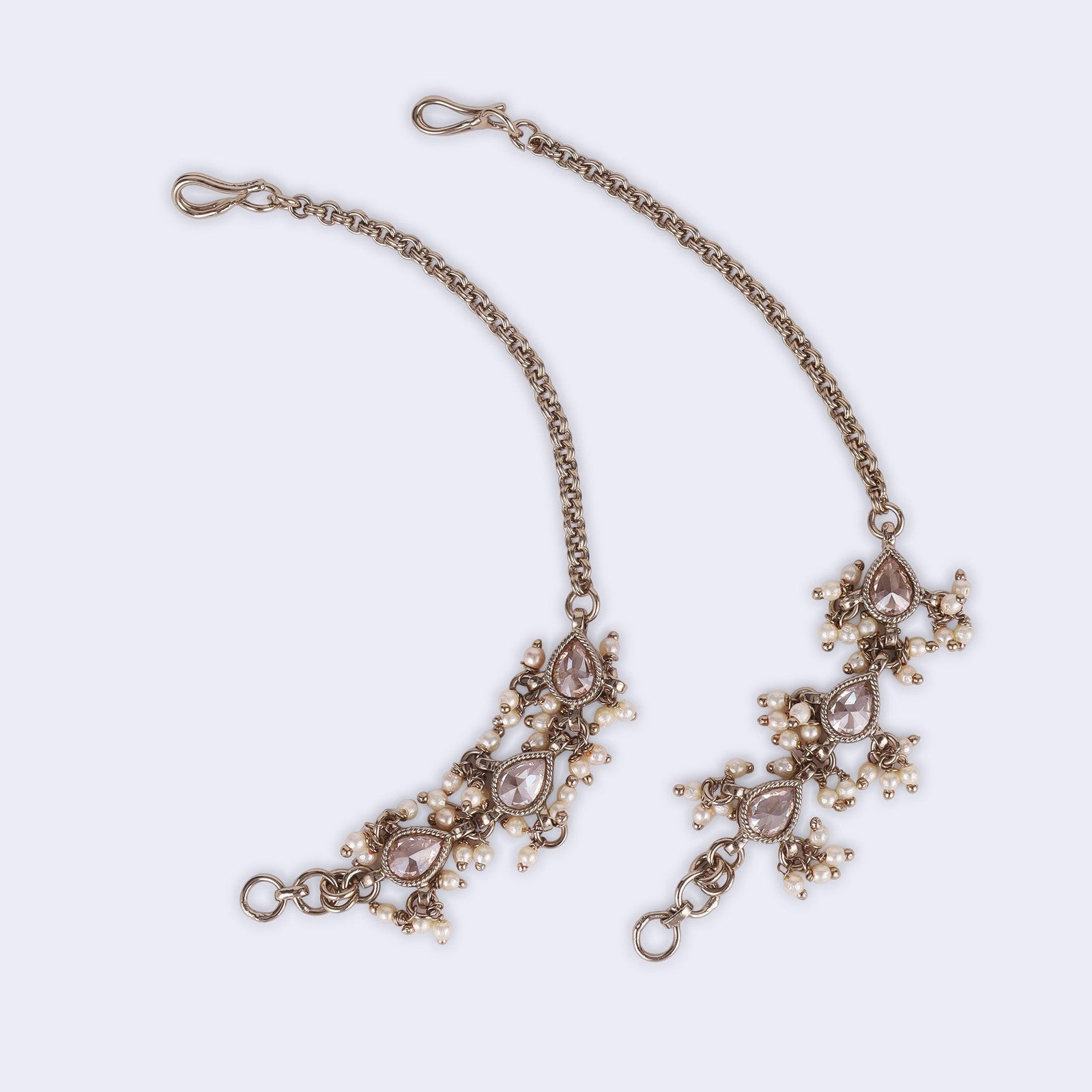 Brown Kundan Noor Ear Chain