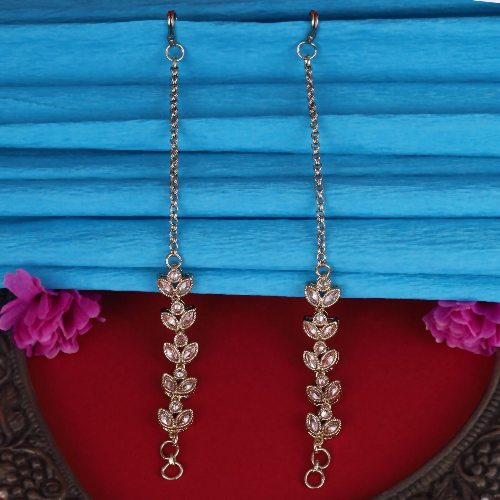 Brown Kundan Radiance Ear Chain