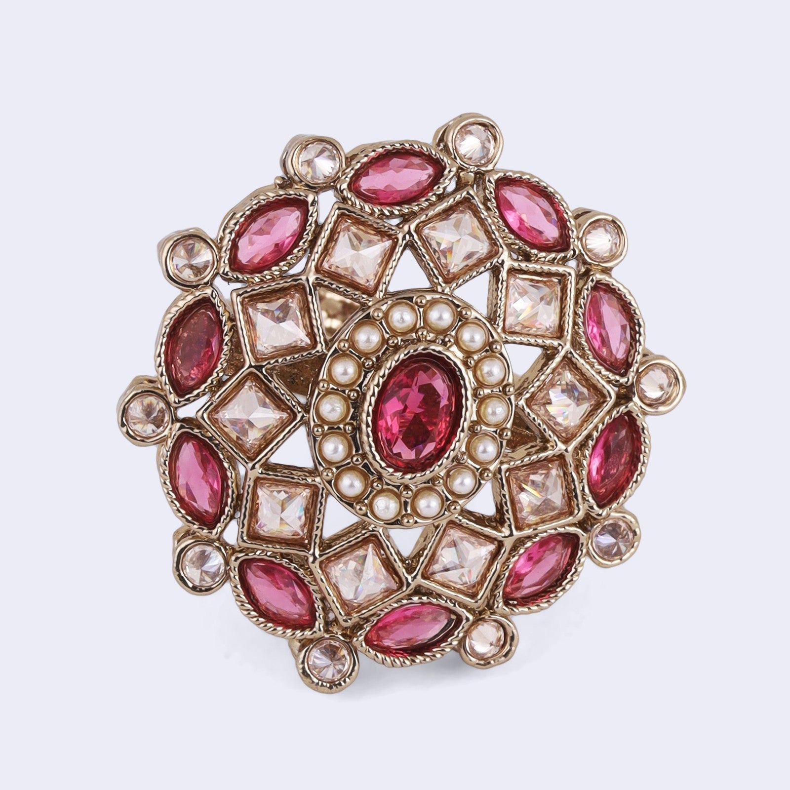 Multi Kundan Nazakat Ring