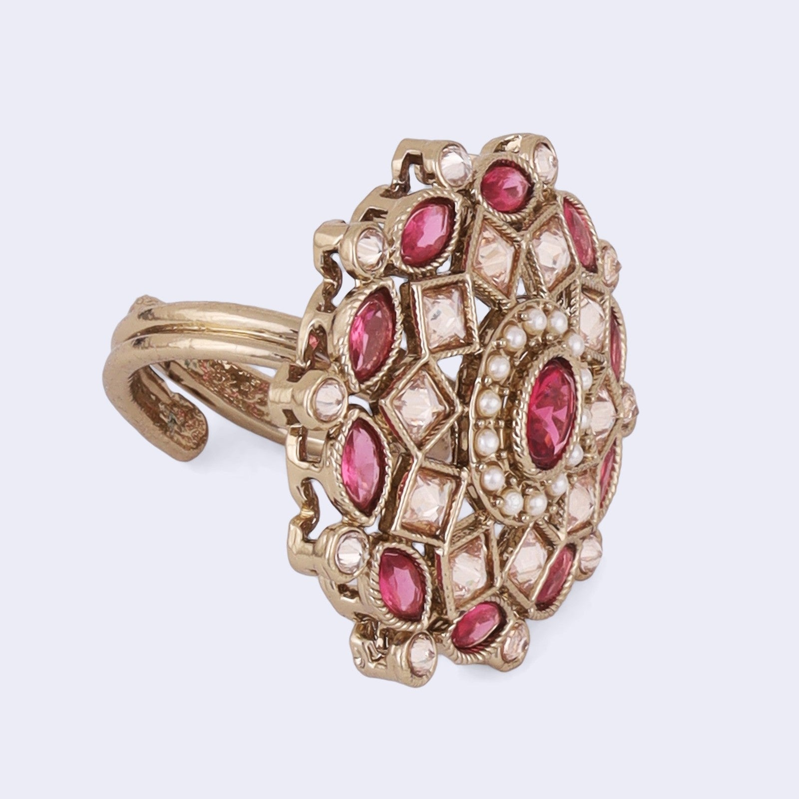 Multi Kundan Nazakat Ring