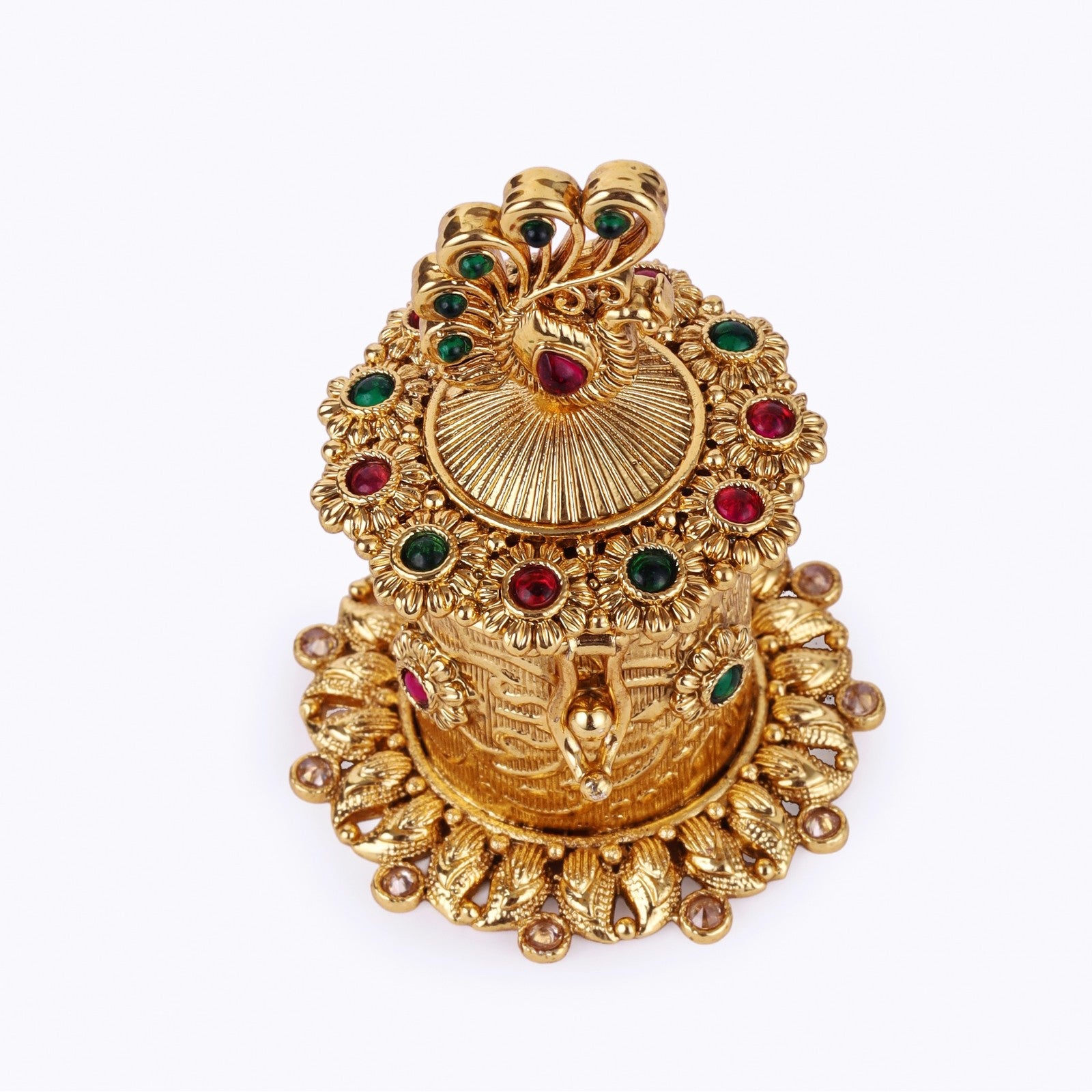Gold Beaded Royale Sindoor Box