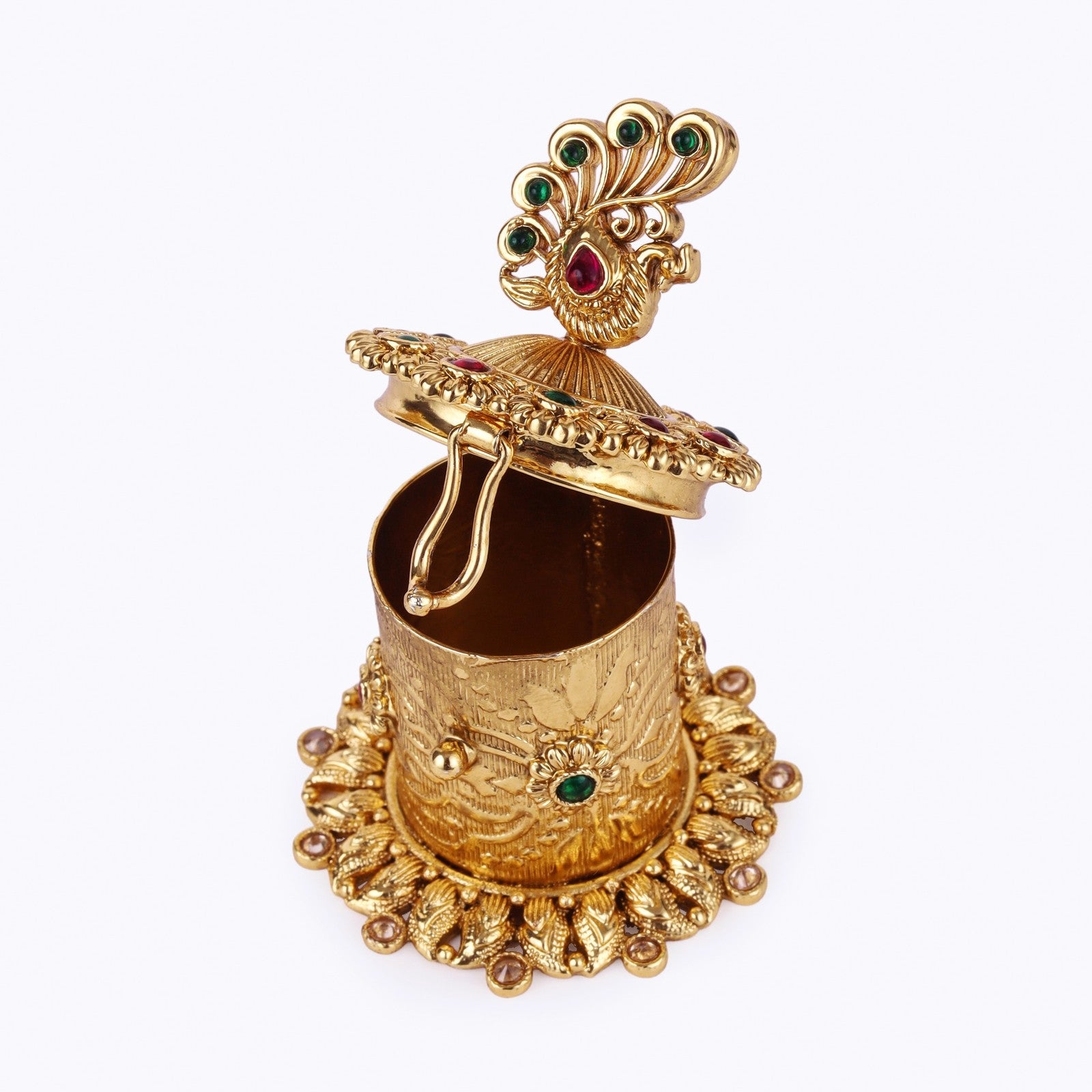 Gold Beaded Royale Sindoor Box