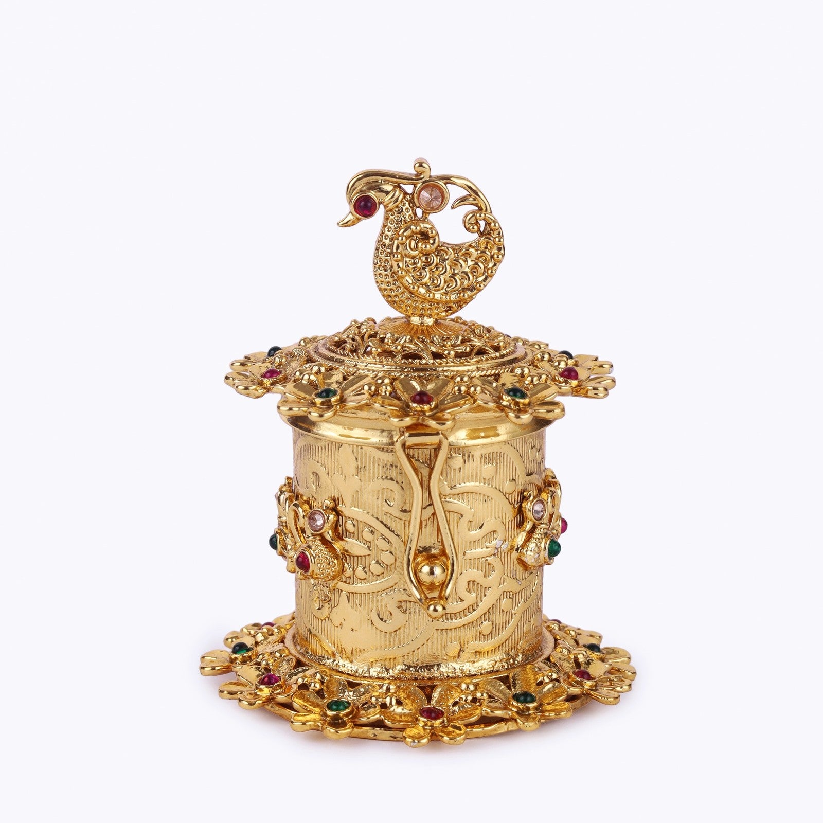 Gold Beaded Radiance Sindoor Box