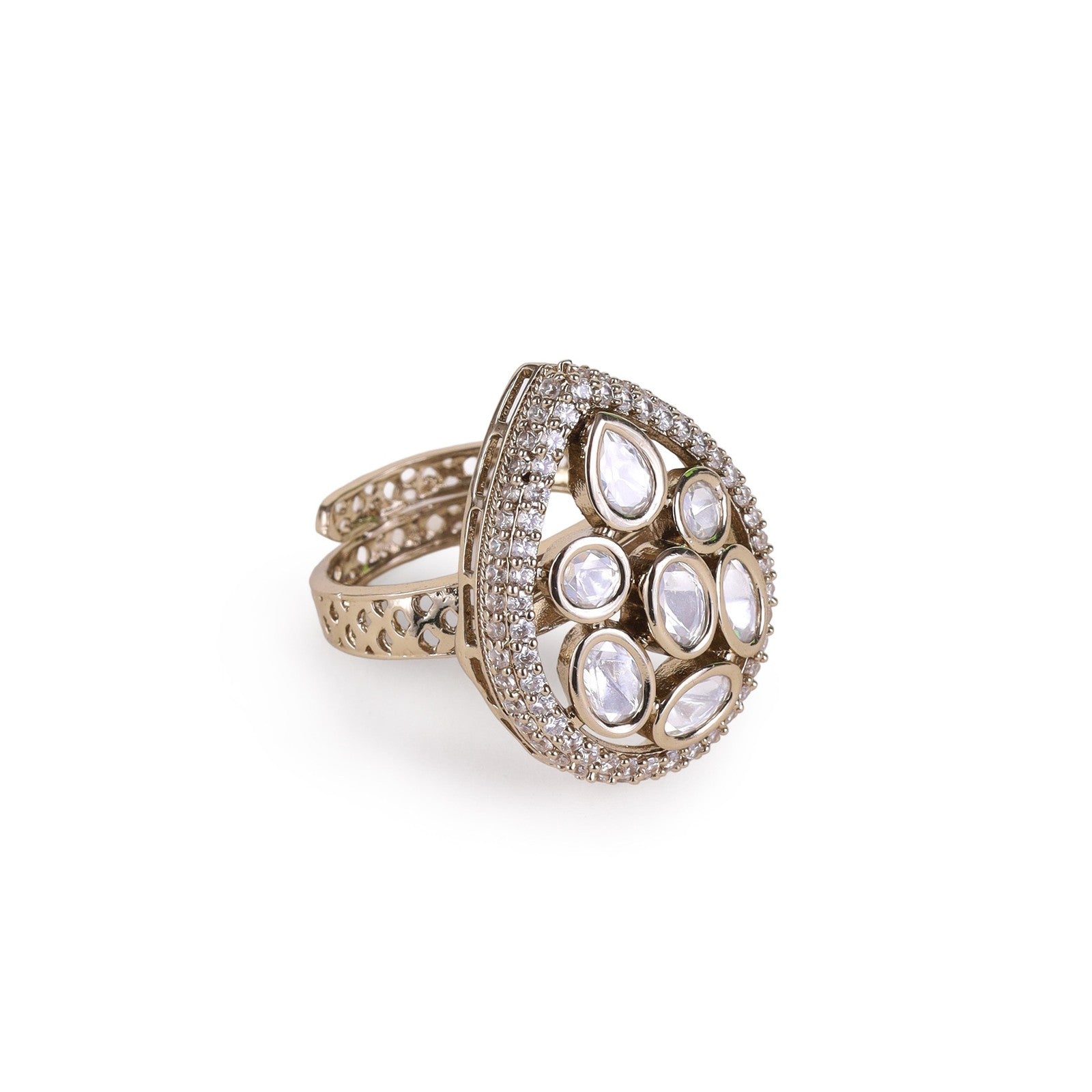 Green and White Radiance Ring