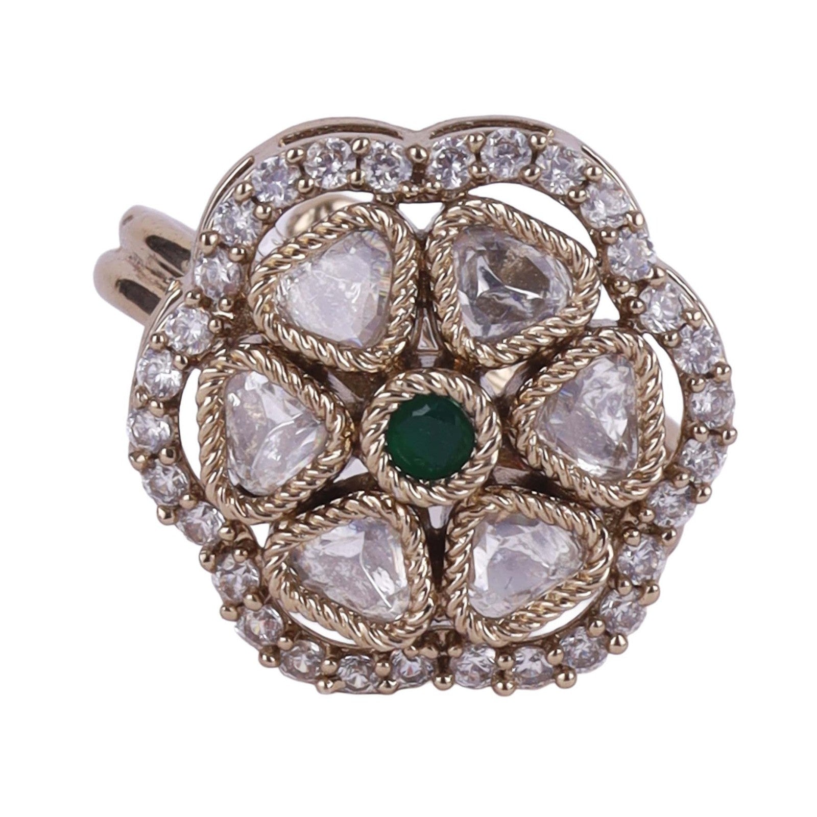 Green and White Radiance Ring