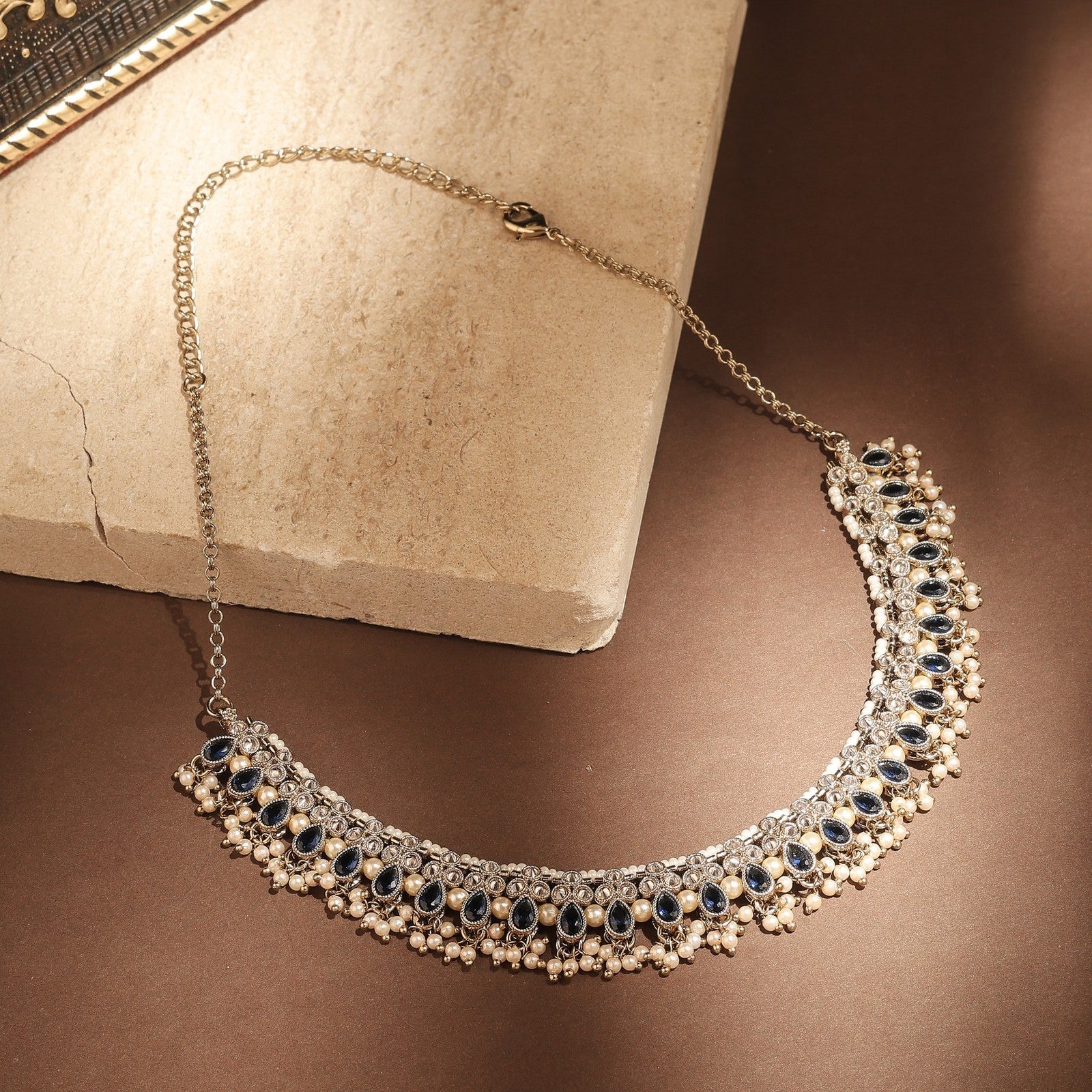 Blue Kundan Virasat Necklace Set