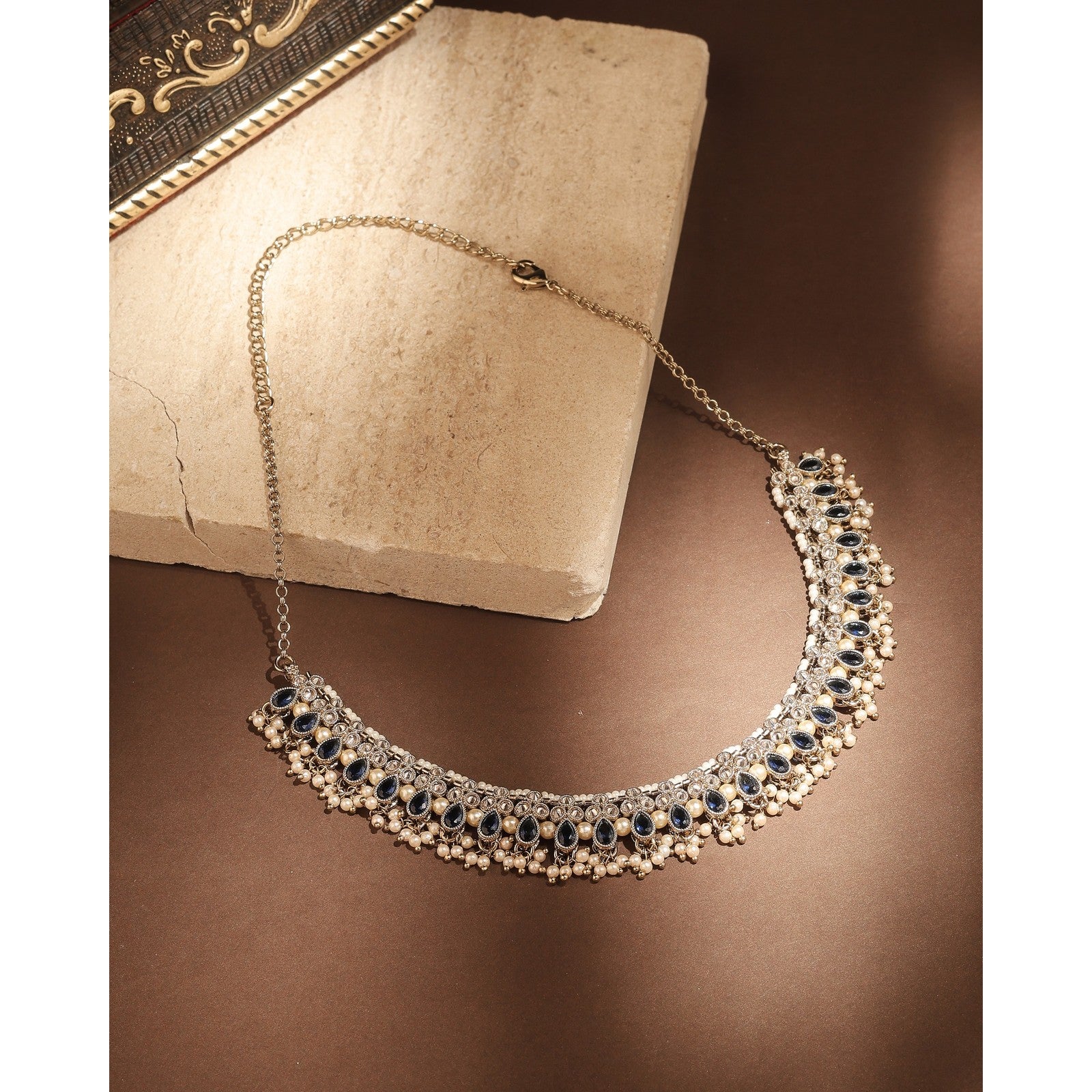 Blue Kundan Virasat Necklace Set