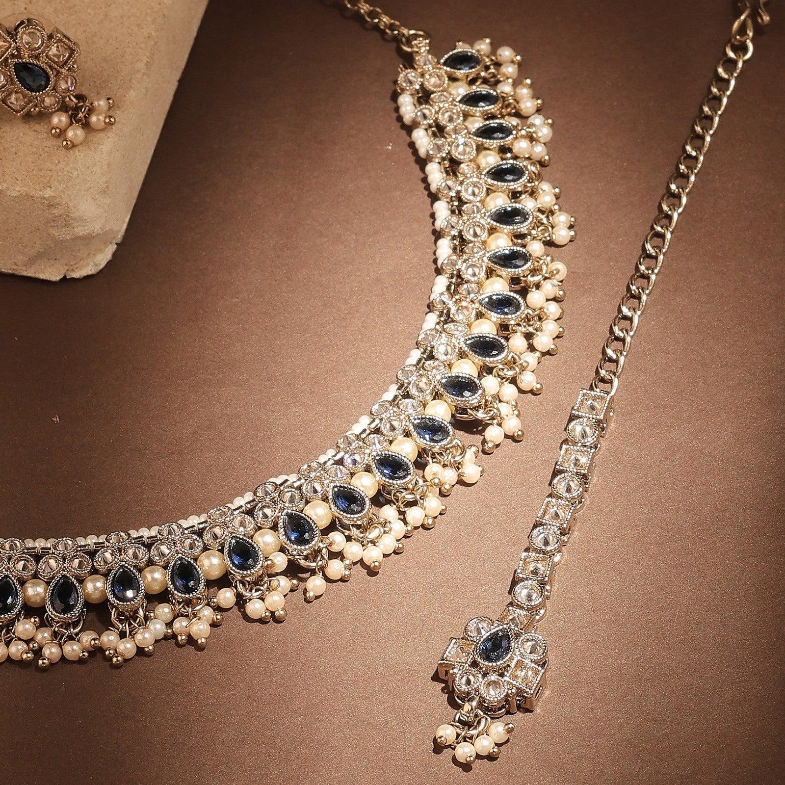 Blue Kundan Virasat Necklace Set