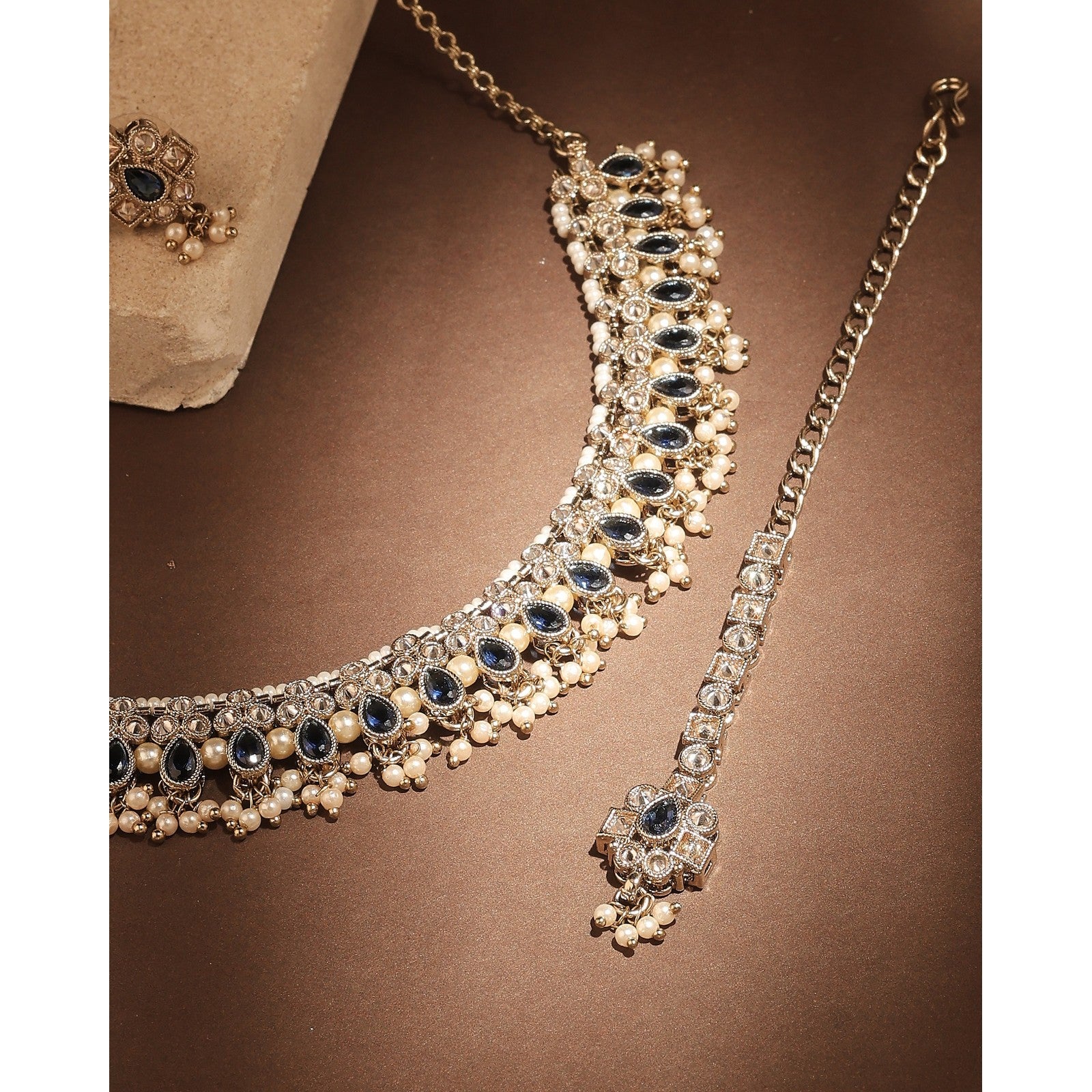 Blue Kundan Virasat Necklace Set