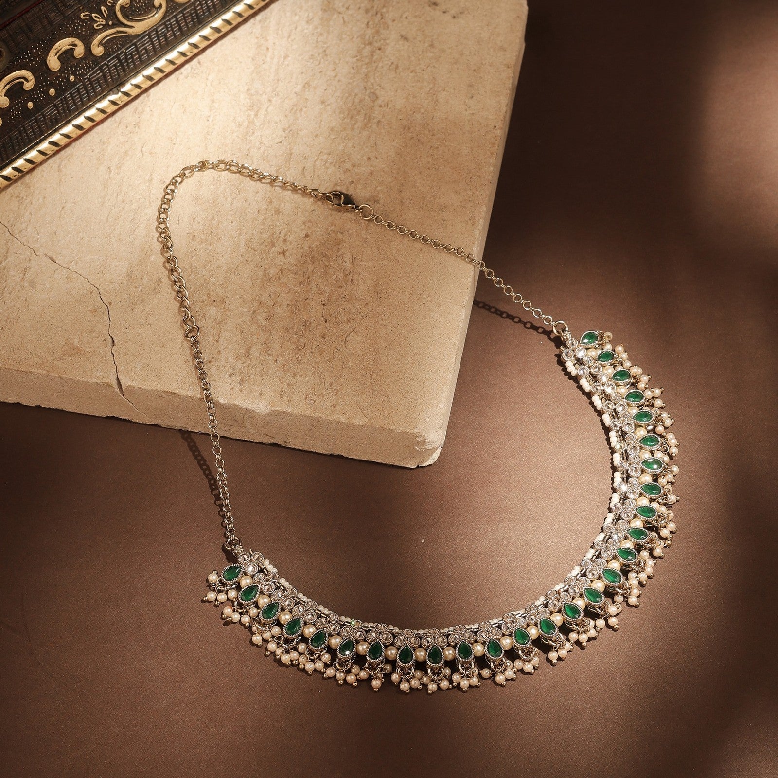 Green Kundan Royale Necklace Set