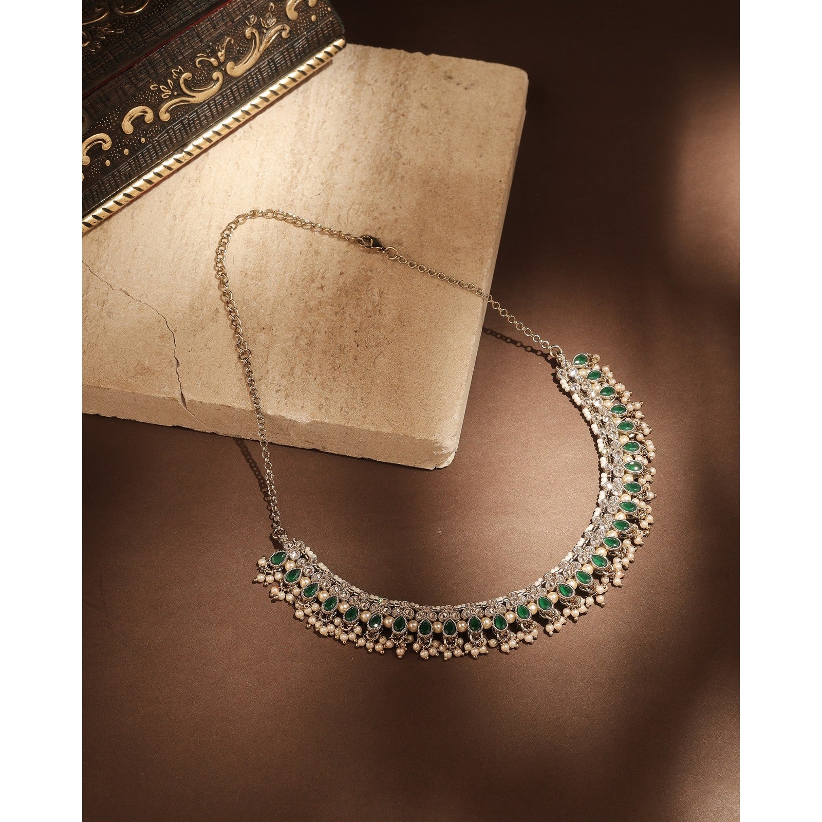 Green Kundan Royale Necklace Set