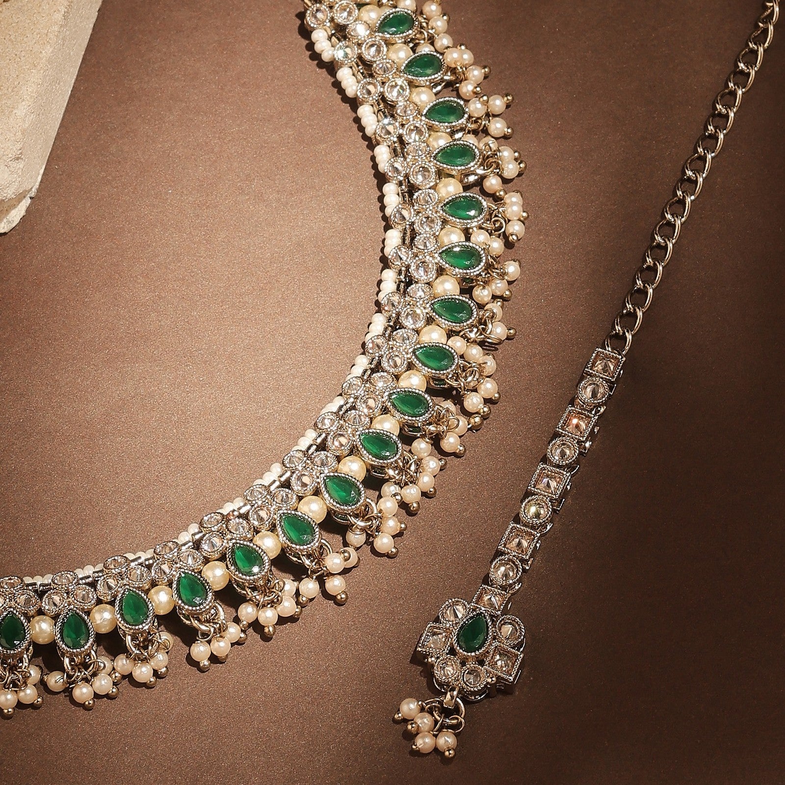 Green Kundan Royale Necklace Set