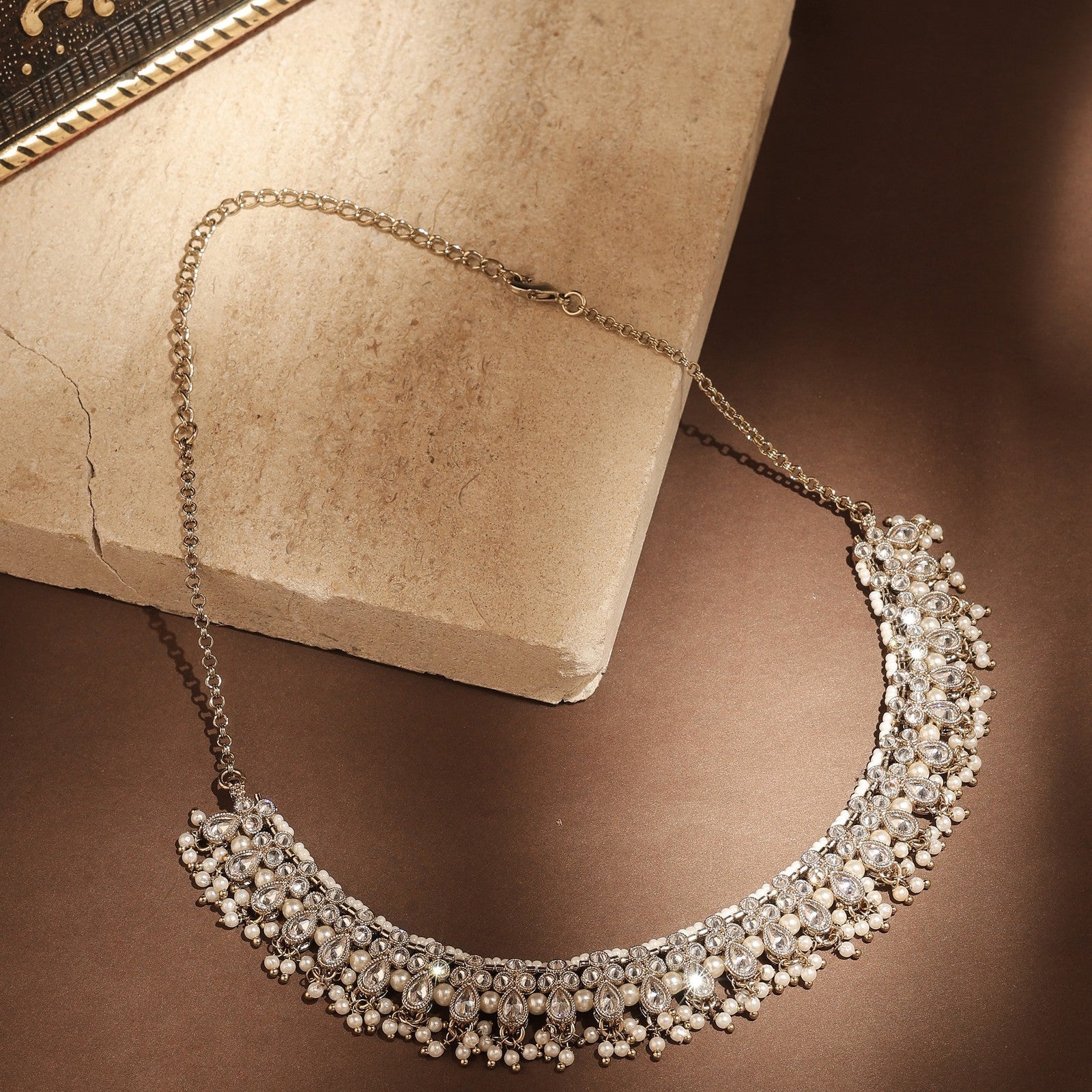 White Kundan Shringar Necklace Set