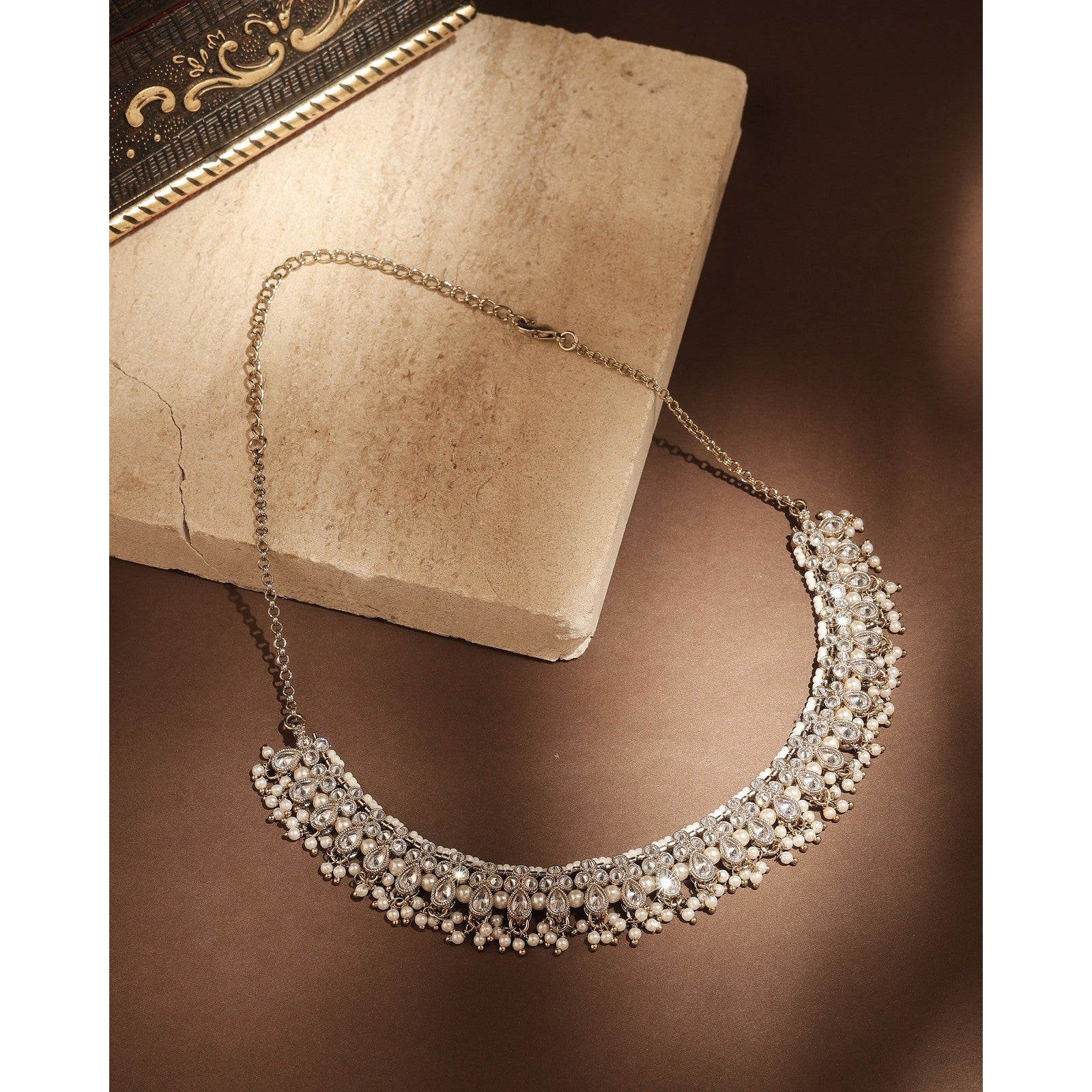 White Kundan Shringar Necklace Set