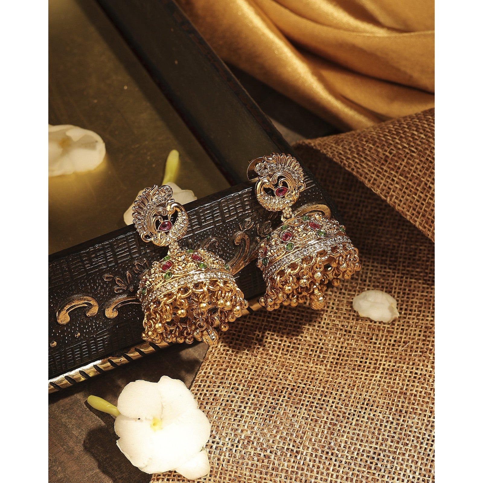 Multi Kundan Nazakat Jhumki Earrings