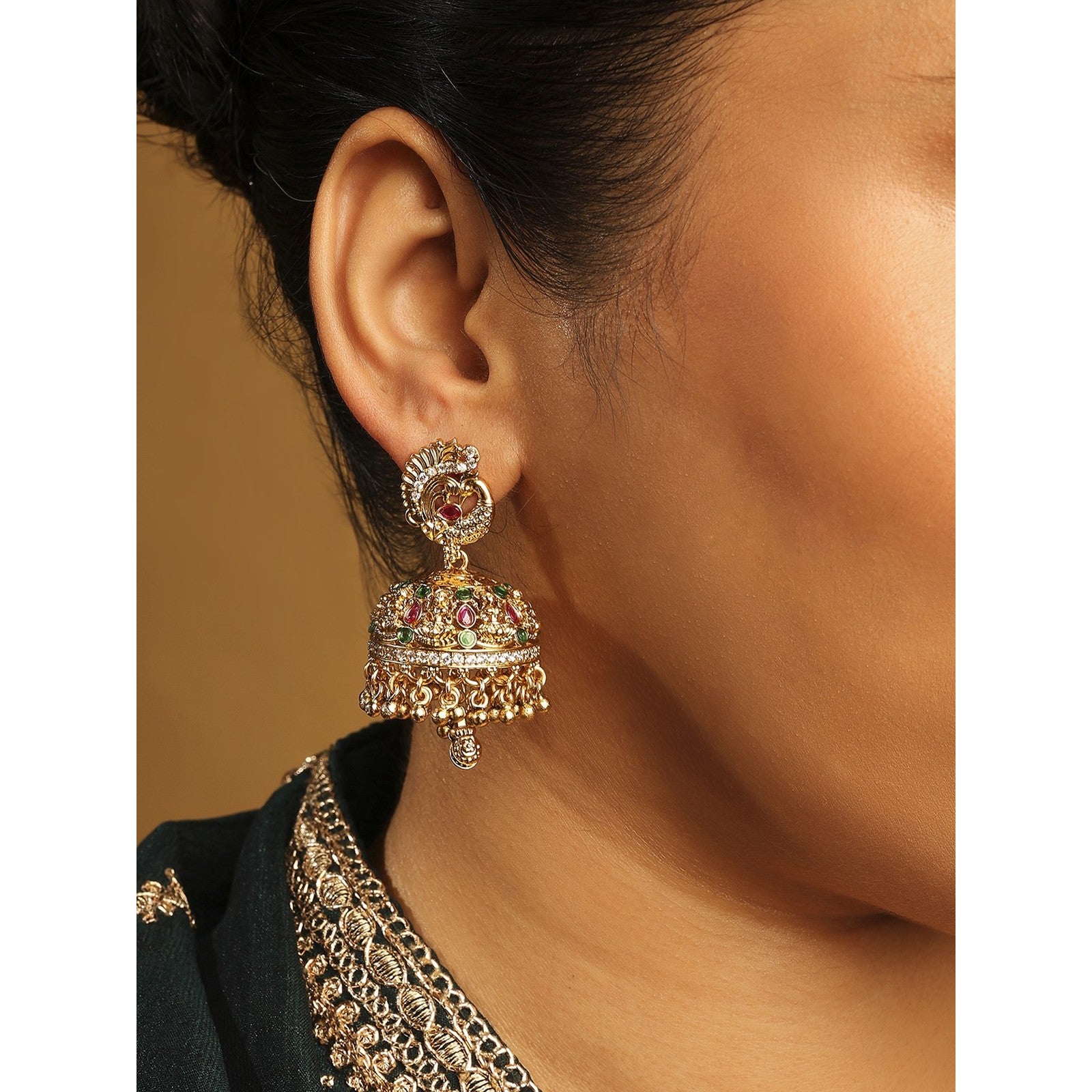Multi Kundan Nazakat Jhumki Earrings