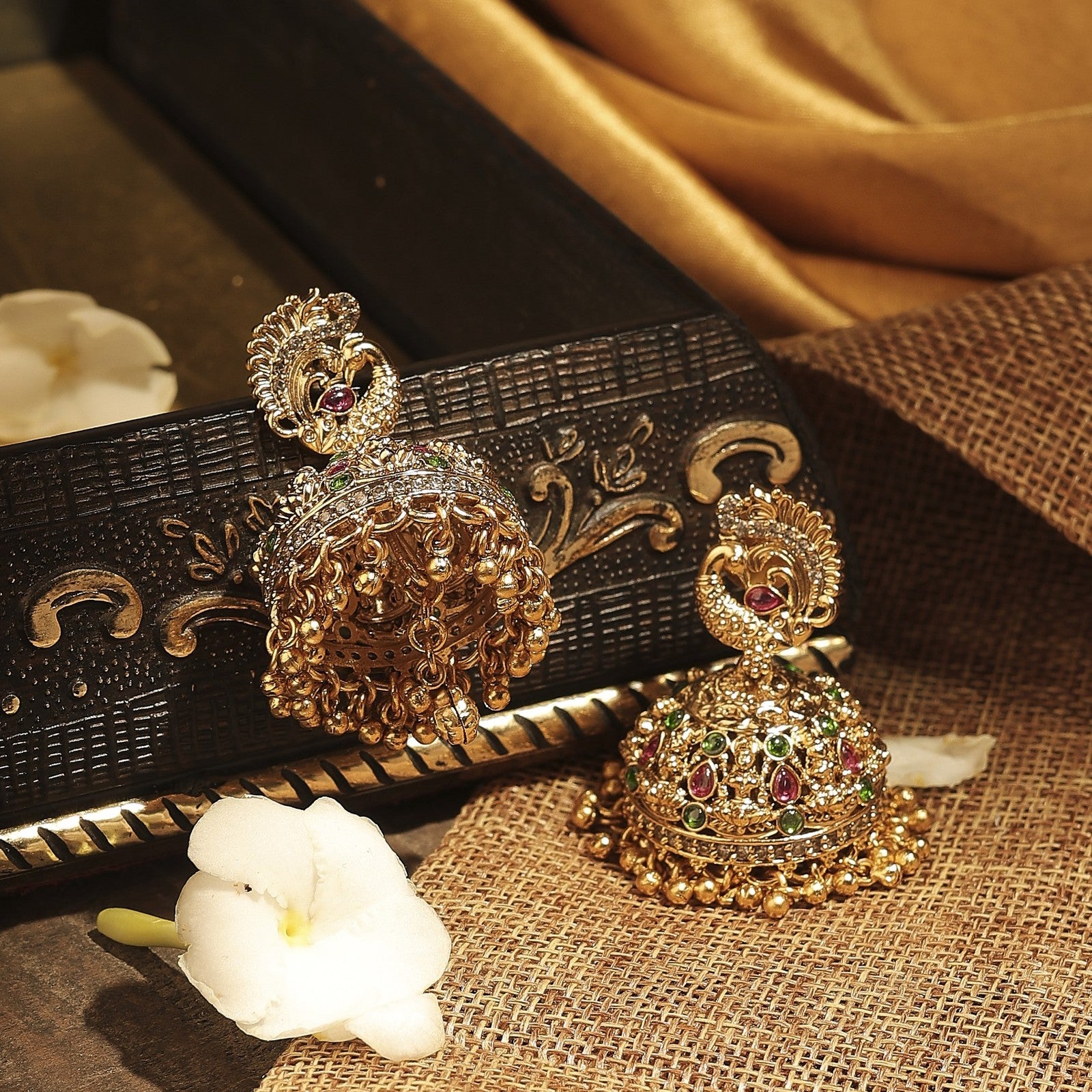 Multi Kundan Nazakat Jhumki Earrings