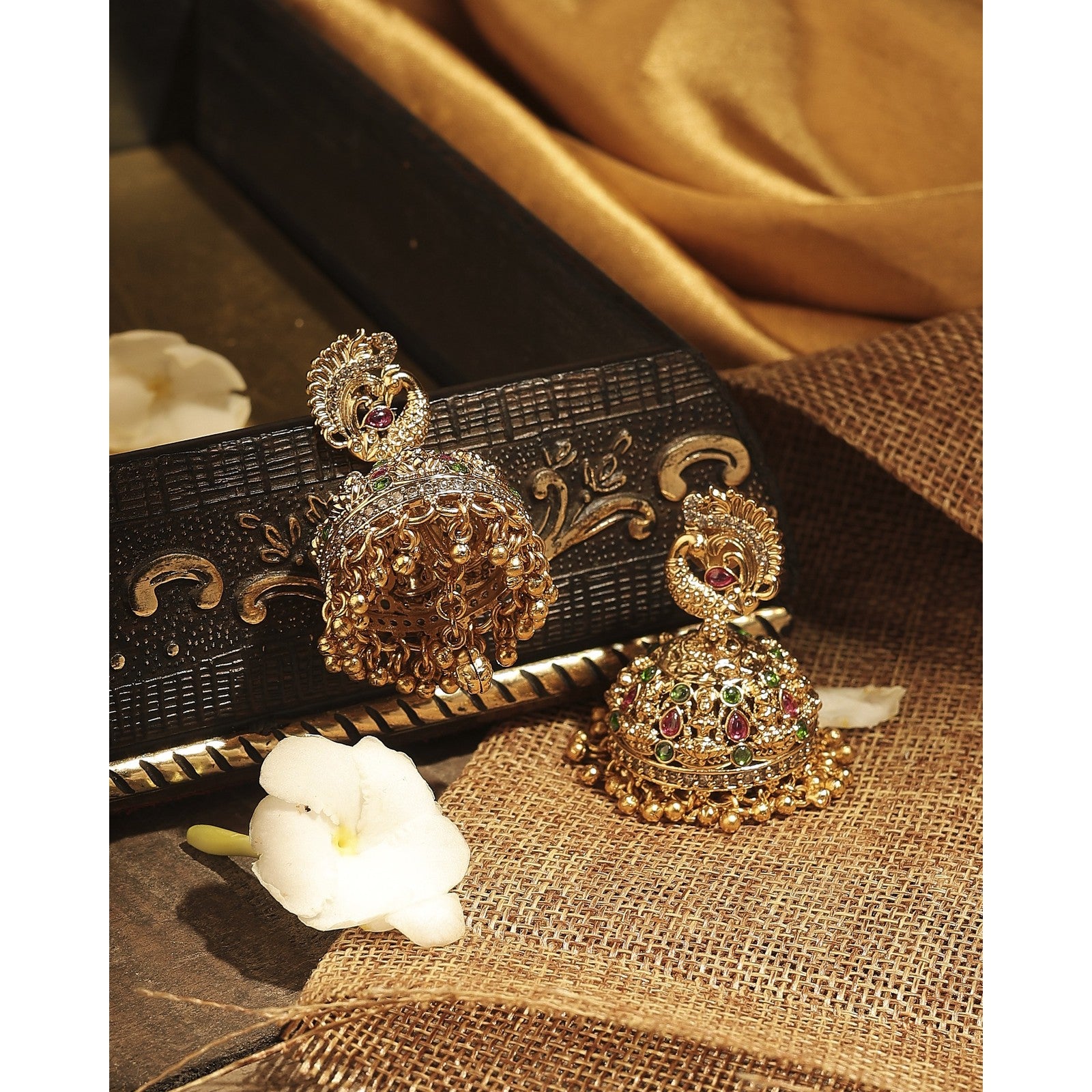 Multi Kundan Nazakat Jhumki Earrings