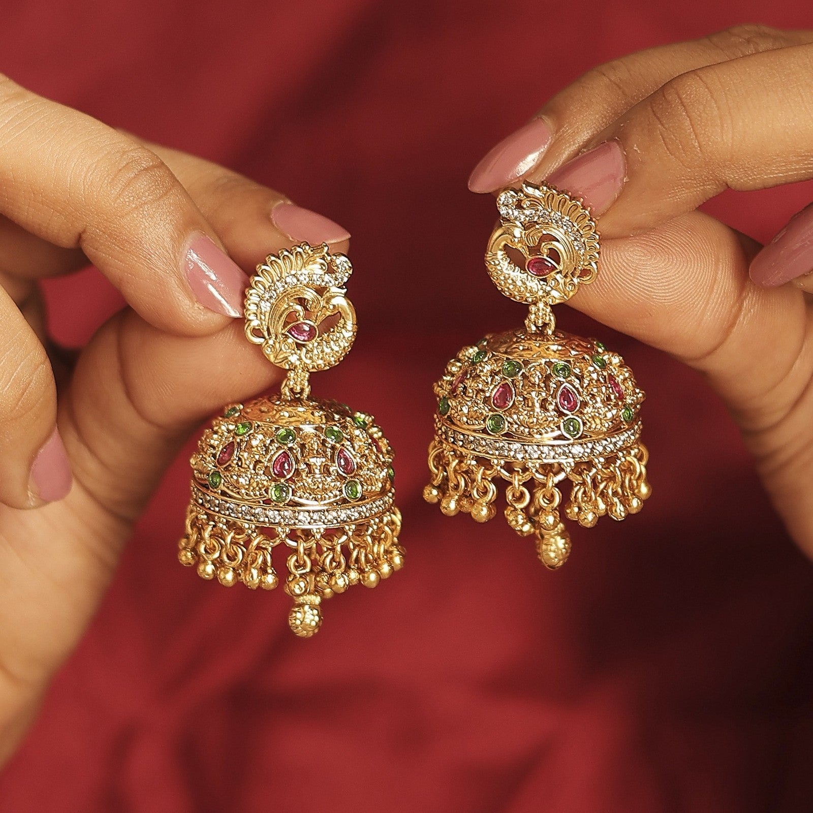 Multi Kundan Nazakat Jhumki Earrings
