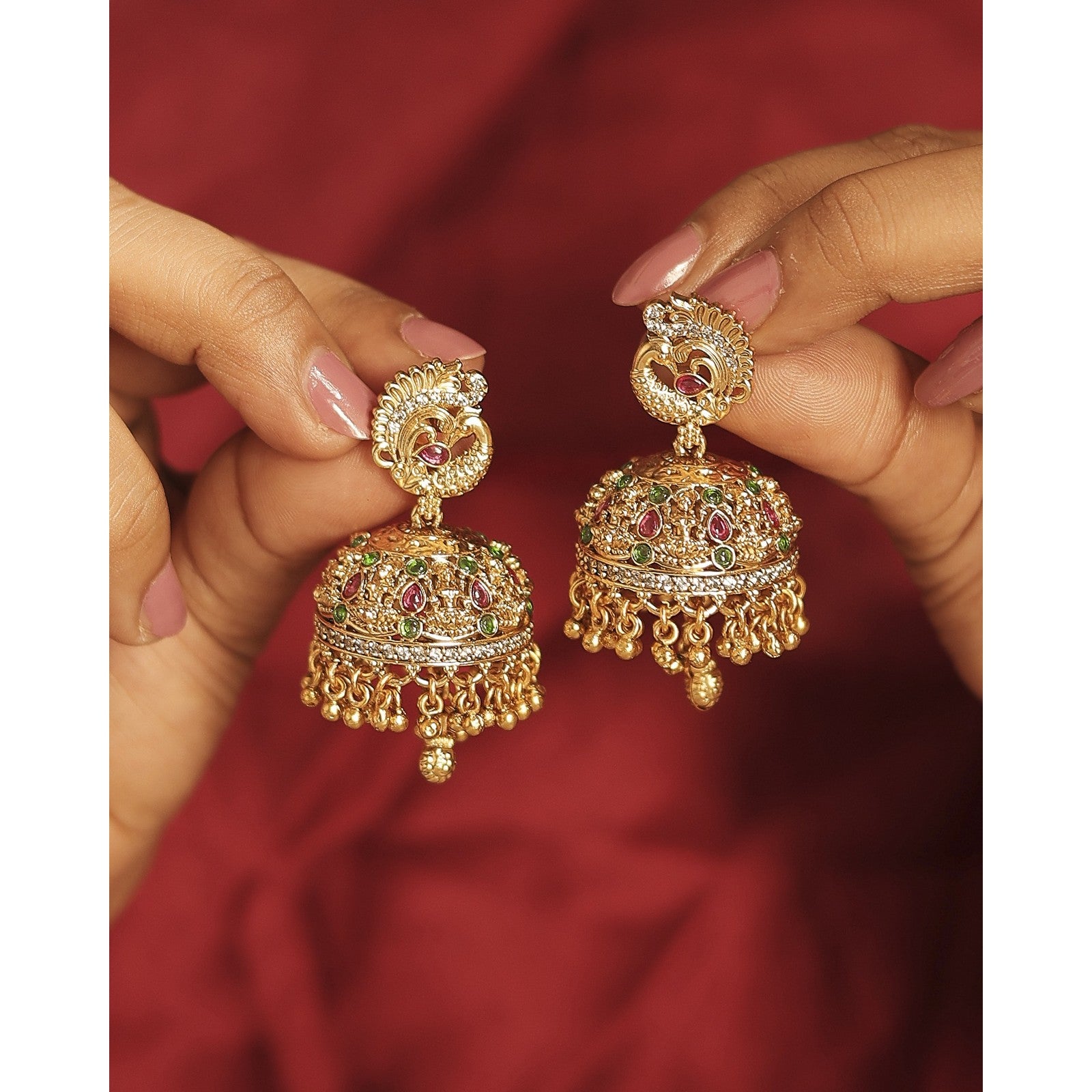 Multi Kundan Nazakat Jhumki Earrings