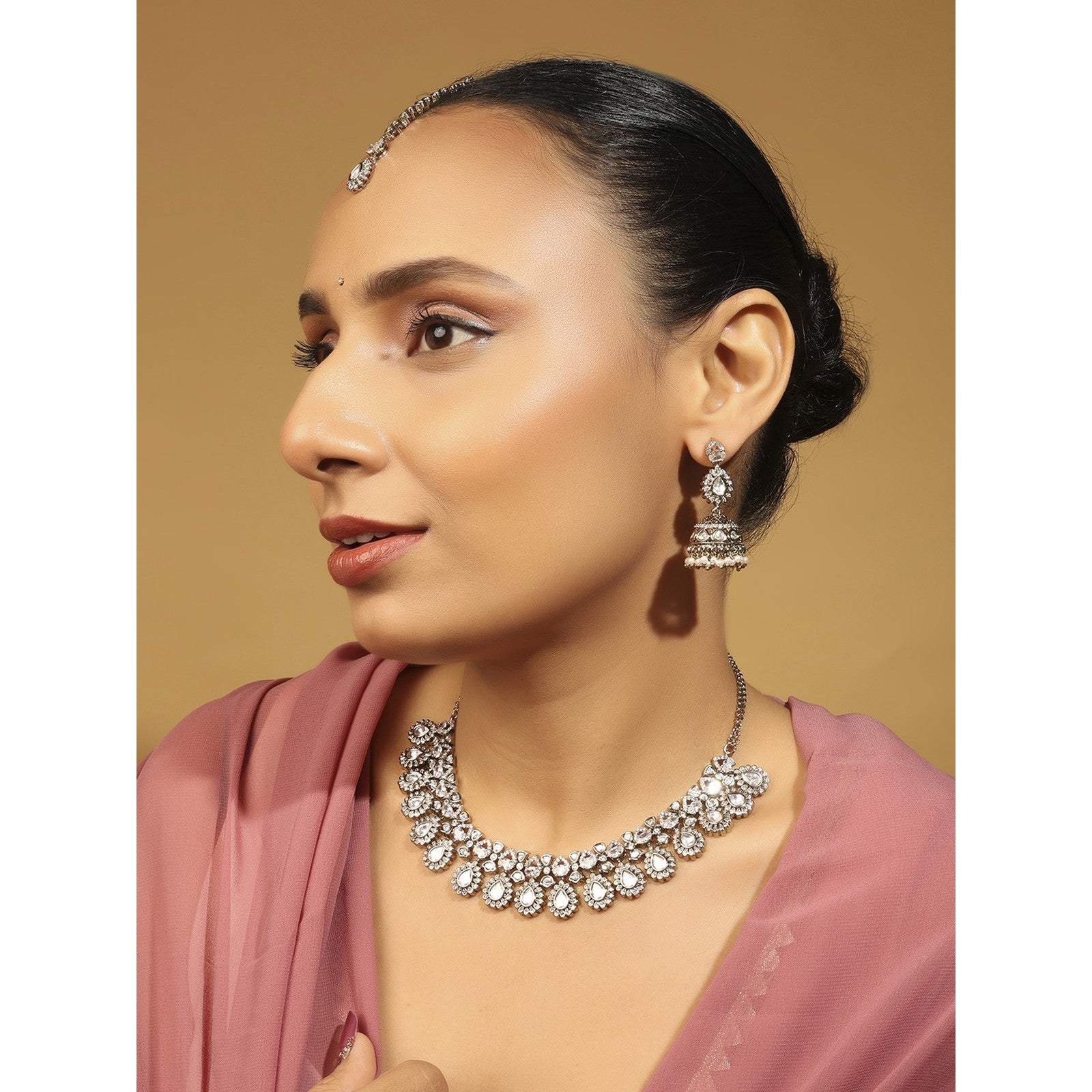 White Kundan Heritage Choker Set