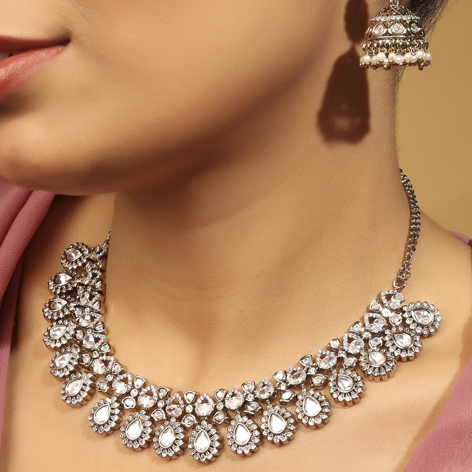 White Kundan Heritage Choker Set